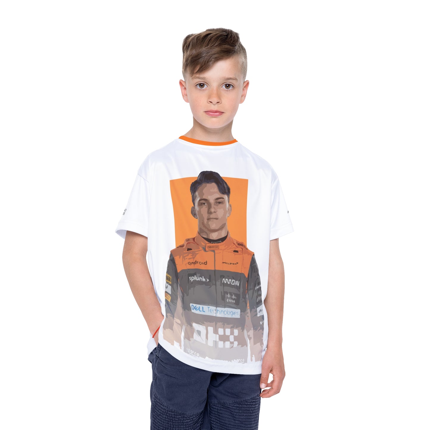 Kids Sports Jersey - Oscar Piastri Formula 1 inspired Design for Young Speed Enthusiasts