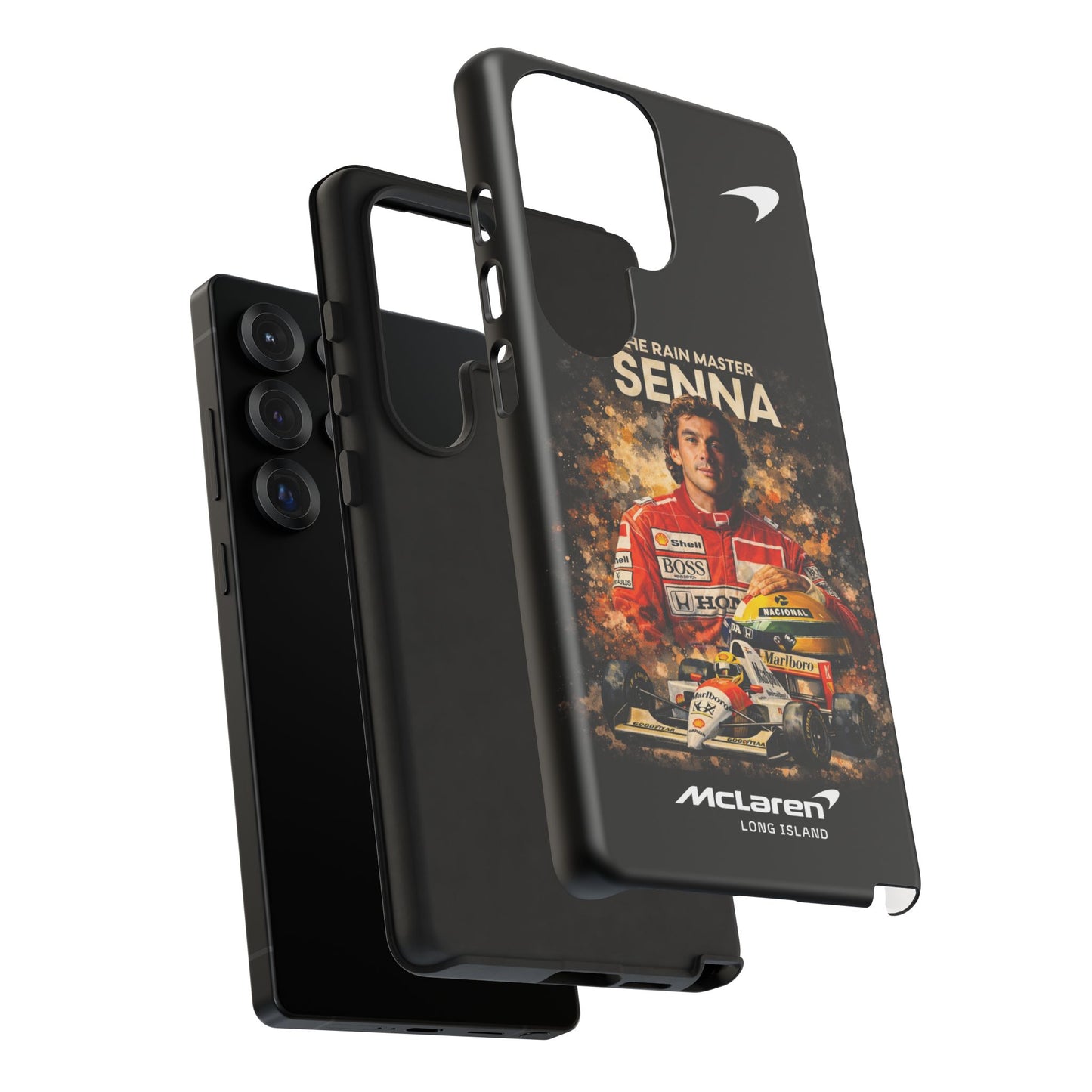 McLaren Long Island “The Rain Master” Ayrton Senna Inspired Impact-Resistant Phone Case | Durable Protection for Car Enthusiasts