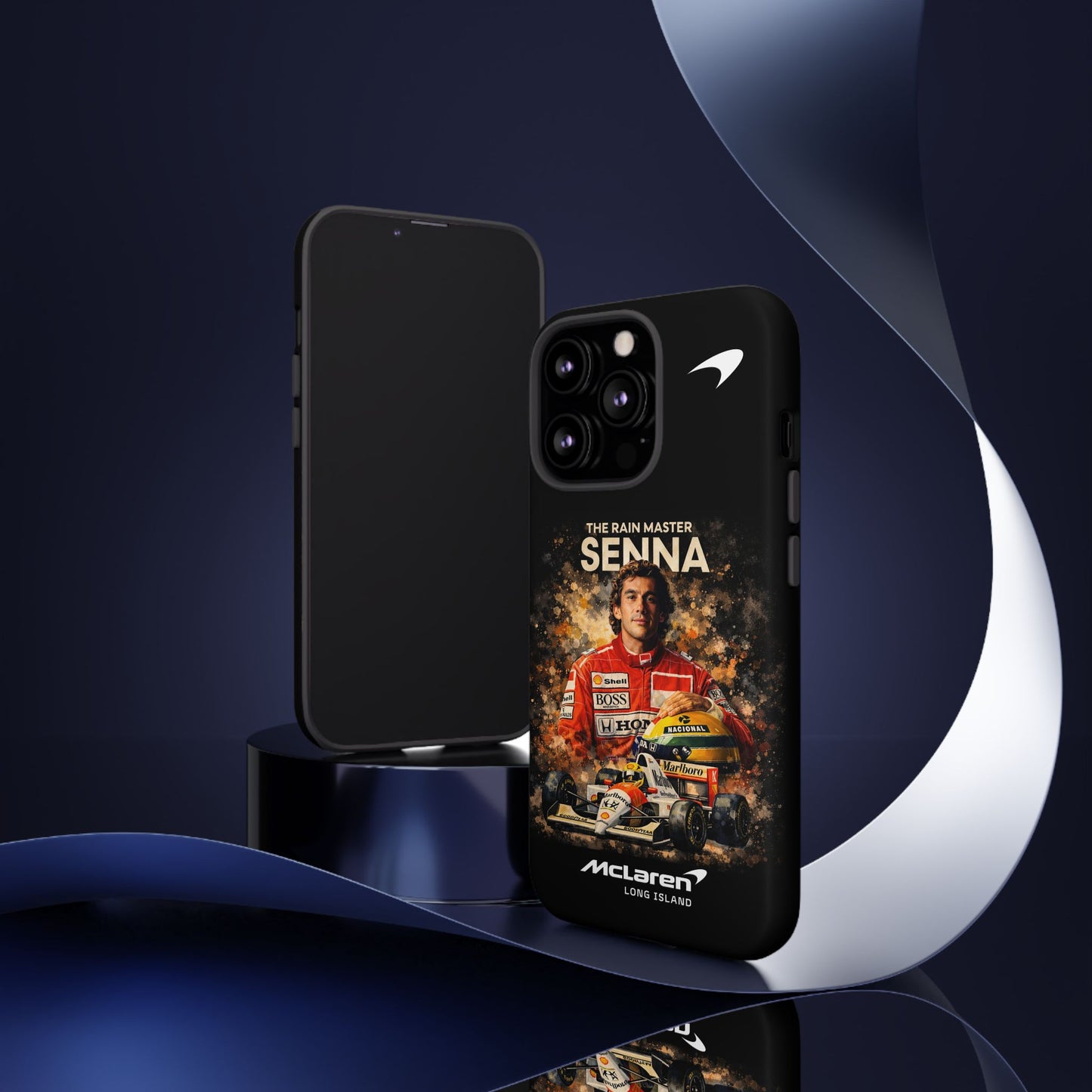 McLaren Long Island “The Rain Master” Ayrton Senna Inspired Impact-Resistant Phone Case | Durable Protection for Car Enthusiasts