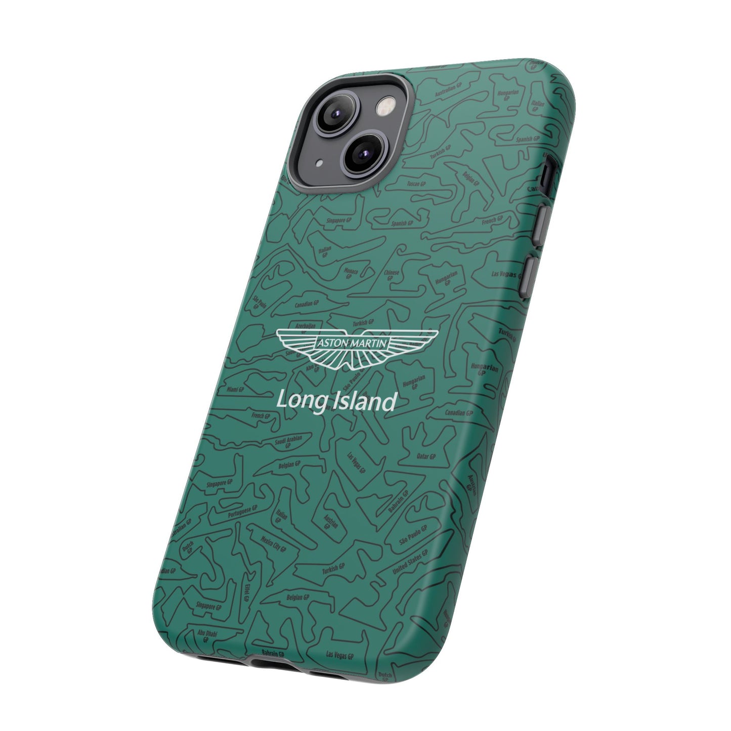 Aston Martin Long Island F1 race Track Inspired Impact-Resistant Phone Case