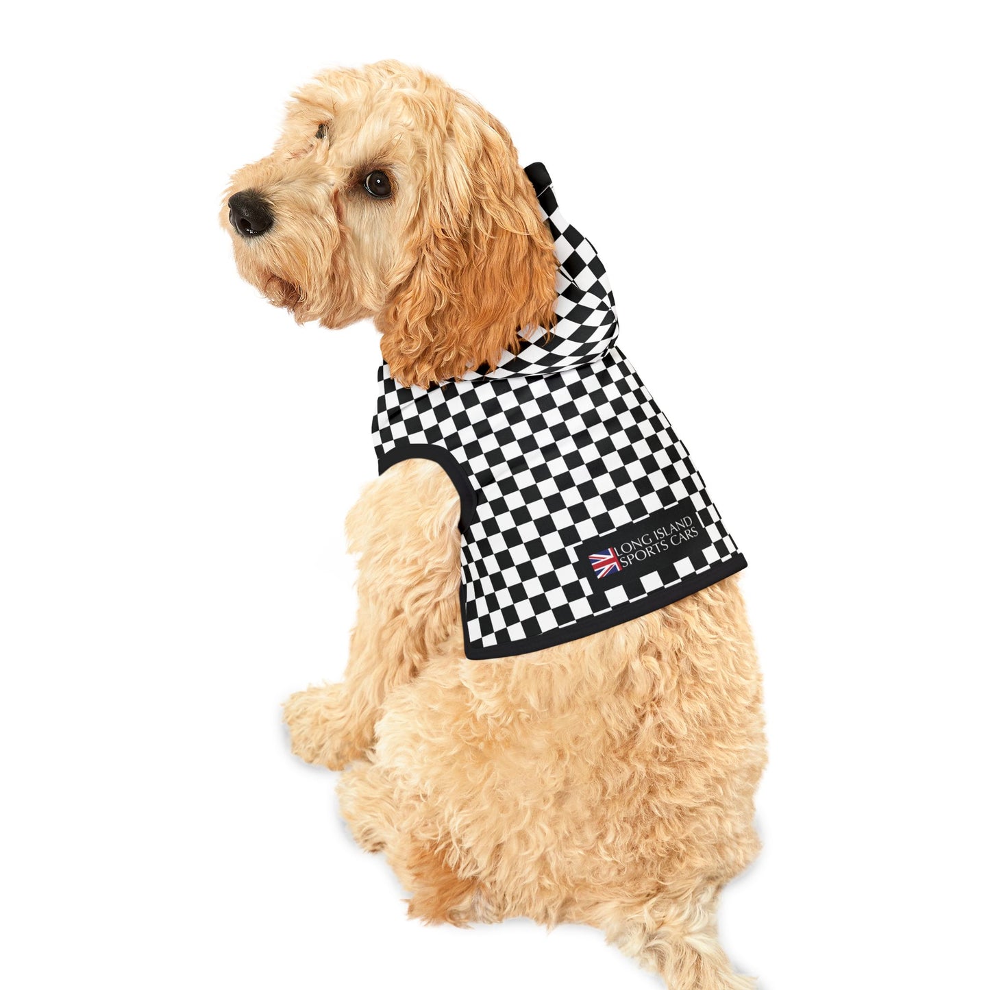 Long Island Sports Cars Checkered Pet Hoodie