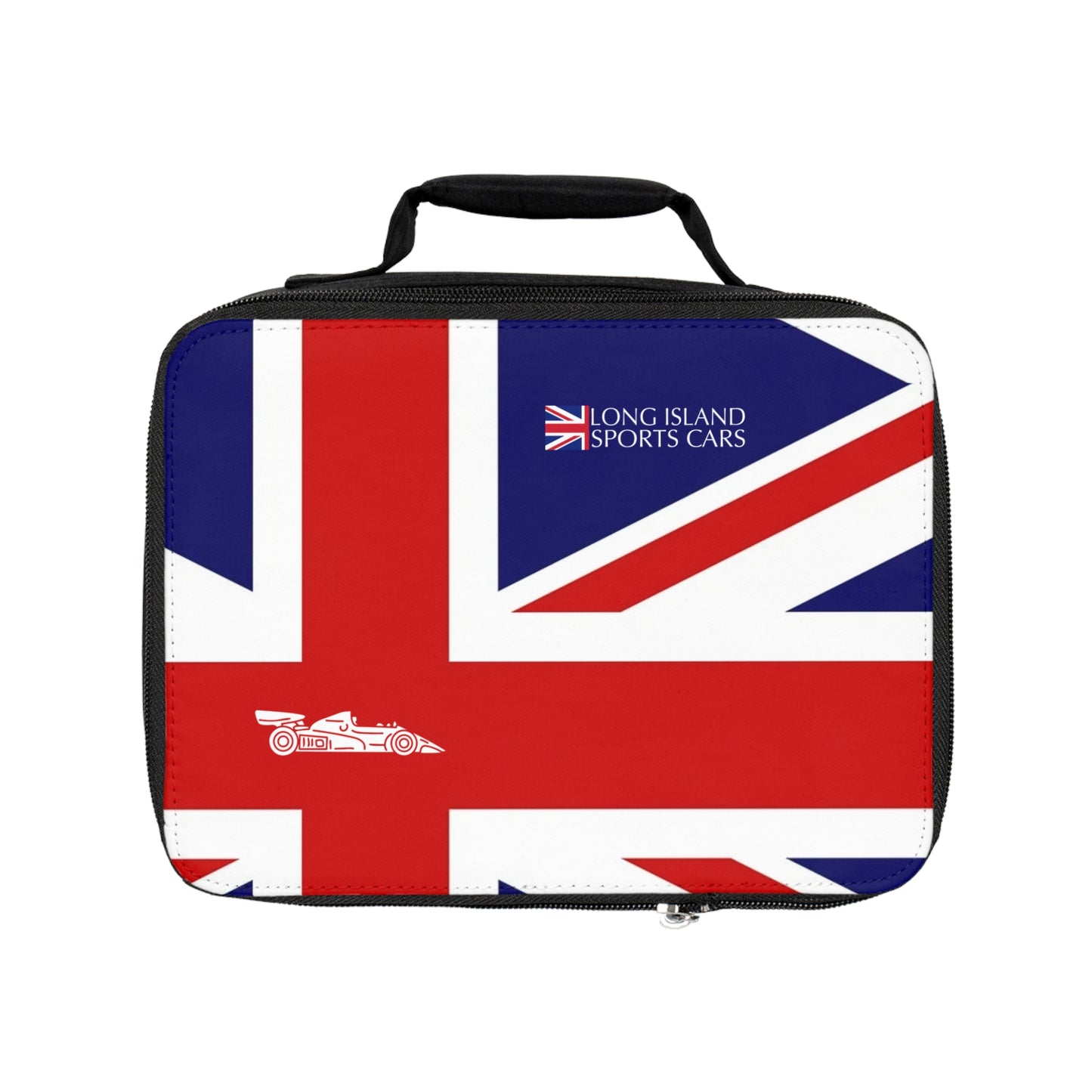 Long Island Sports Cars Flag Design Lunch Bag - Stylish Insulated Tote for Cars Enthusiasts