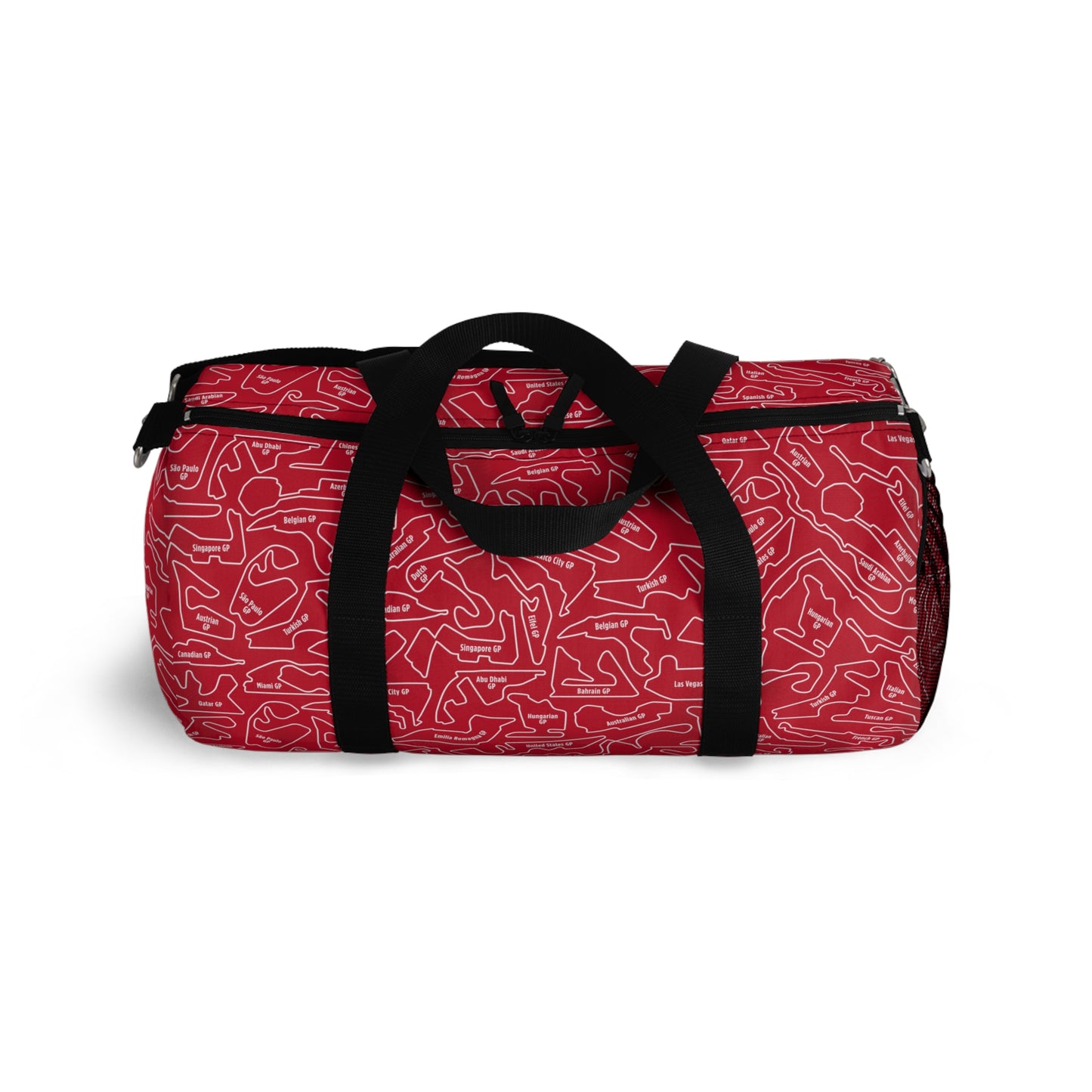 Long Island Sports Cars F1 Racetrack Vibrant Red Travel Duffel Bag