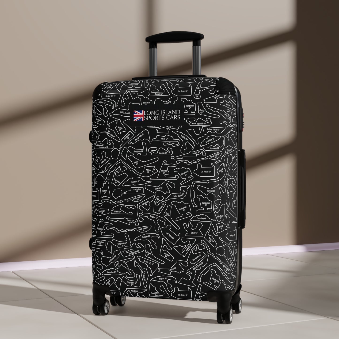 Long Island Sports True Black Cars F1 Racetrack Suitcase