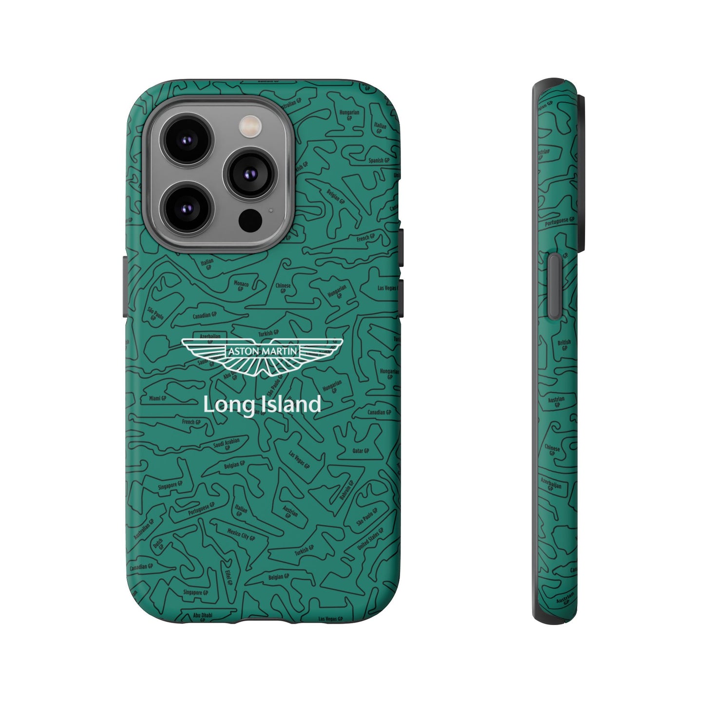 Aston Martin Long Island F1 race Track Inspired Impact-Resistant Phone Case