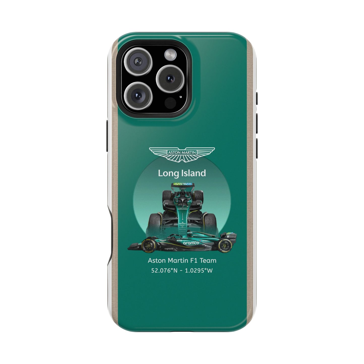 Aston Martin Long Island Formula 1 inspired Impact-Resistant Phone Case - Sleek & Stylish