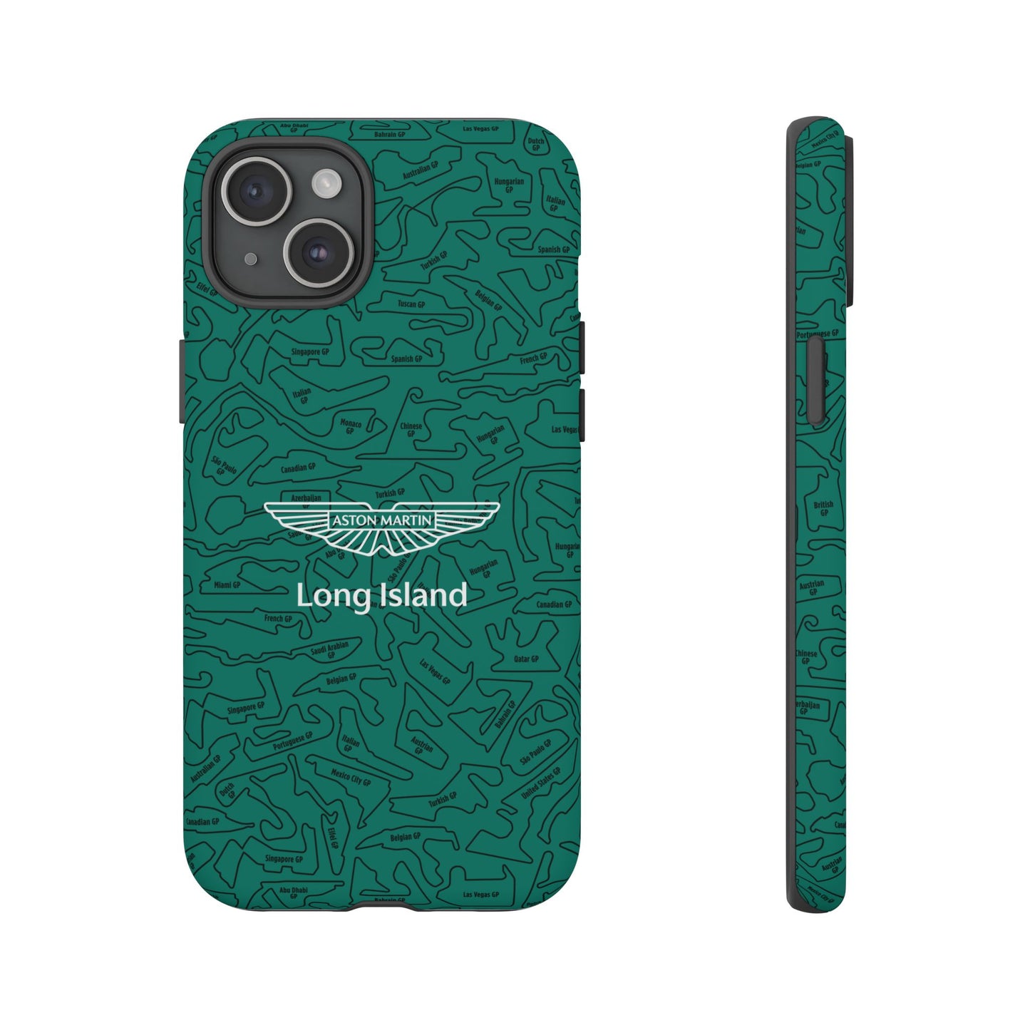 Aston Martin Long Island F1 race Track Inspired Impact-Resistant Phone Case