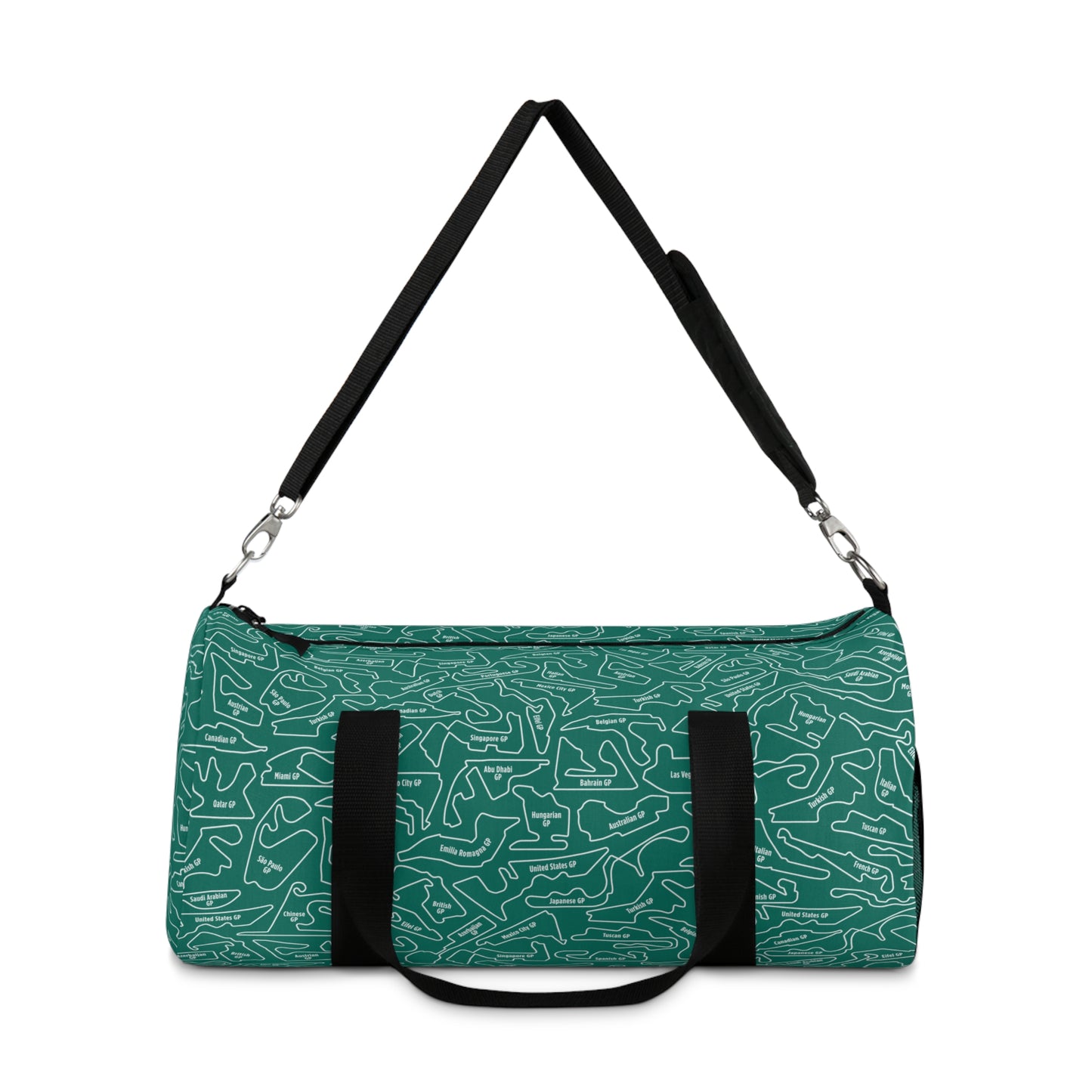 Aston Martin Long Island F1 Racetrack Vibrant AM Green Travel Duffel Bag