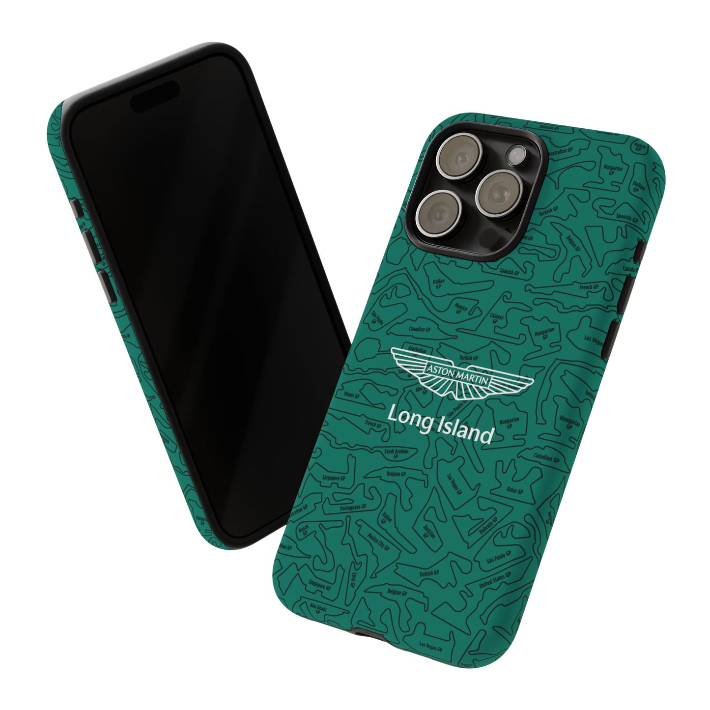 Aston Martin Long Island F1 race Track Inspired Impact-Resistant Phone Case