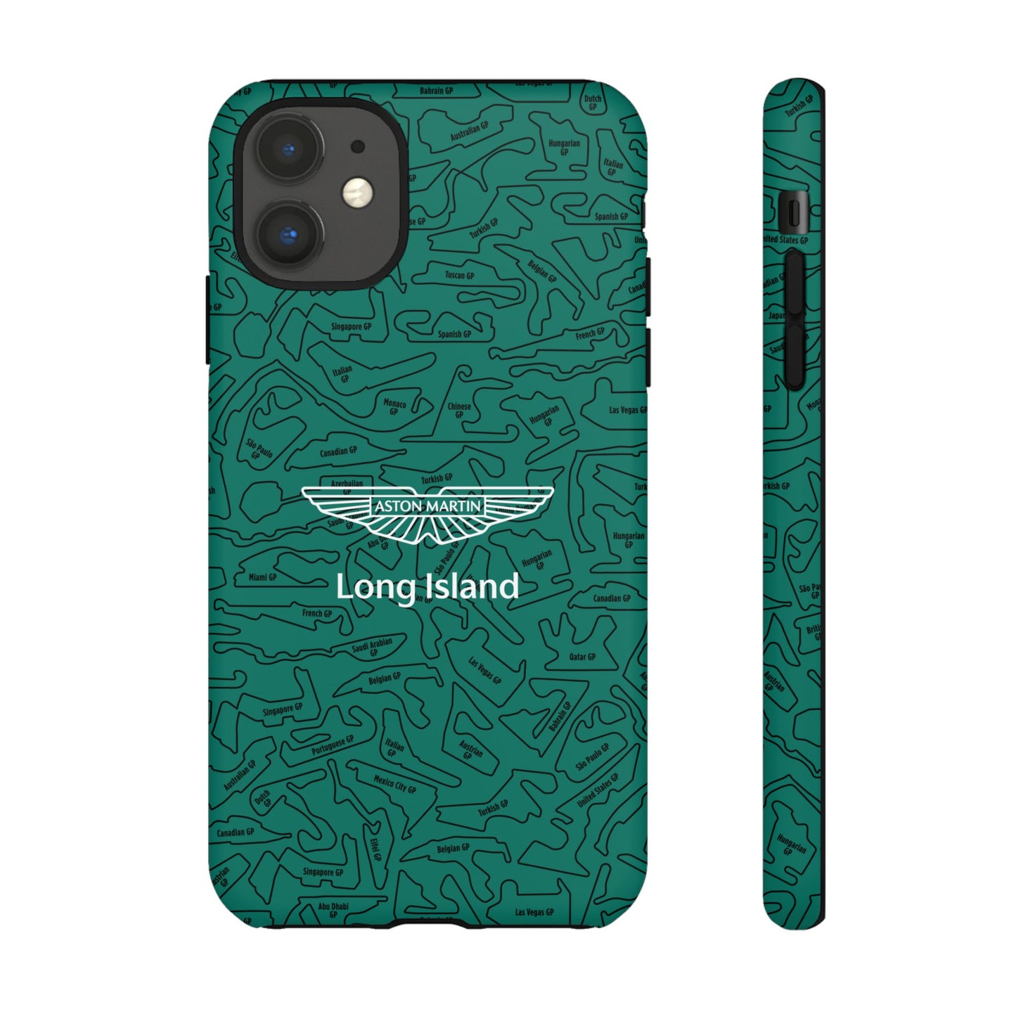 Aston Martin Long Island F1 race Track Inspired Impact-Resistant Phone Case