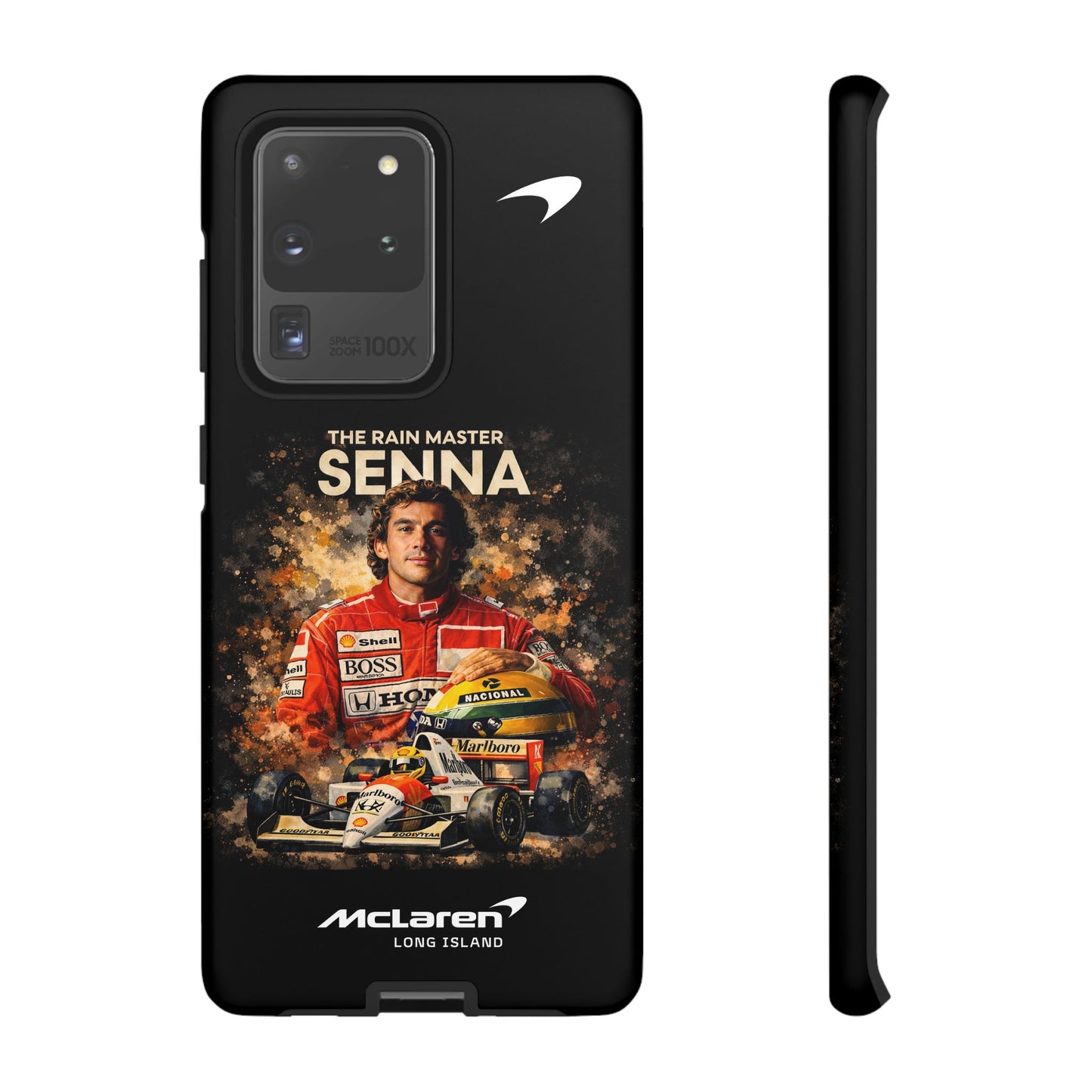 McLaren Long Island “The Rain Master” Ayrton Senna Inspired Impact-Resistant Phone Case | Durable Protection for Car Enthusiasts