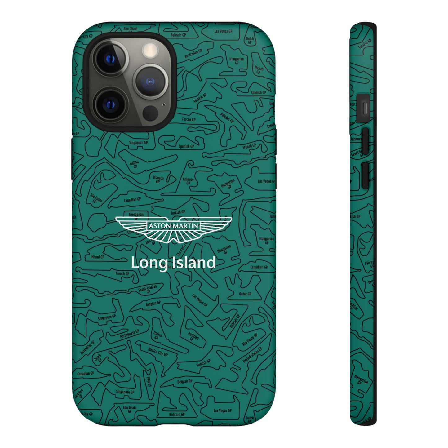 Aston Martin Long Island F1 race Track Inspired Impact-Resistant Phone Case