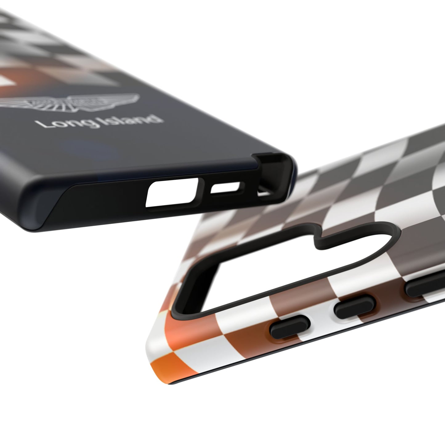 Aston Martin Long Island F1 Checkered Flag Impact-Resistant Phone Case | Durable Protection for Car Enthusiasts