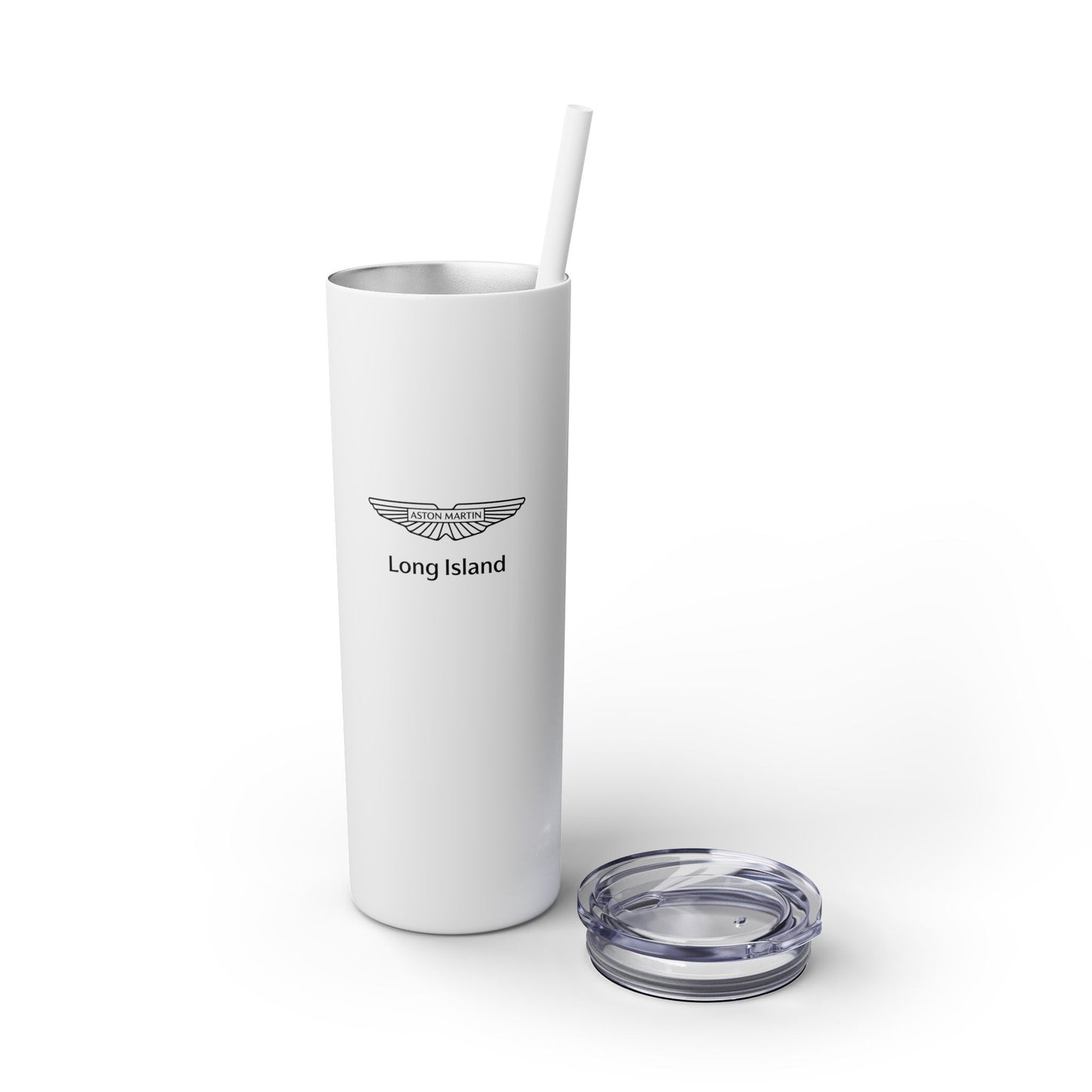 Aston Martin Long Island 20oz Skinny Tumbler with Straw - Sleek Travel Mug for Car Enthusiasts