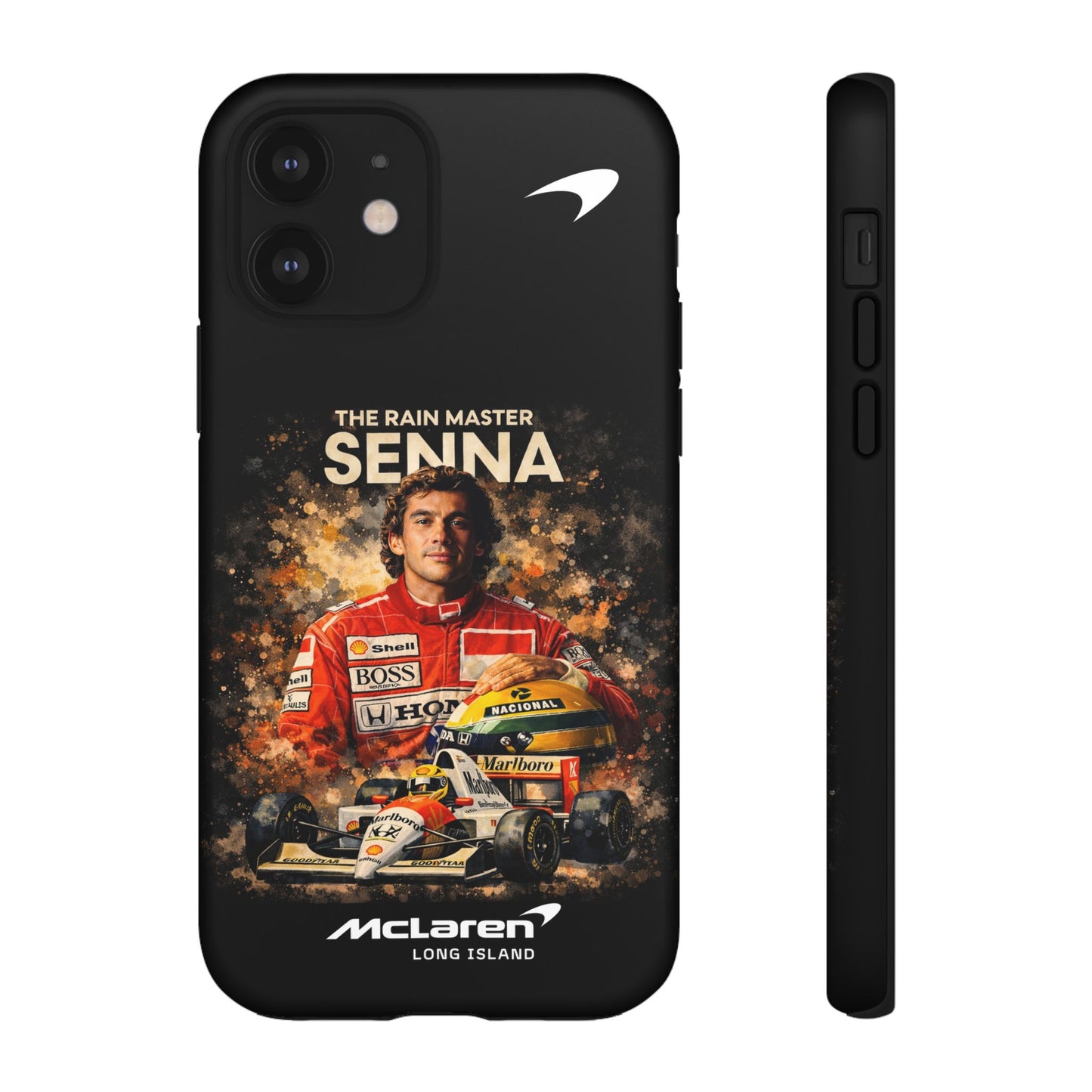 McLaren Long Island “The Rain Master” Ayrton Senna Inspired Impact-Resistant Phone Case | Durable Protection for Car Enthusiasts