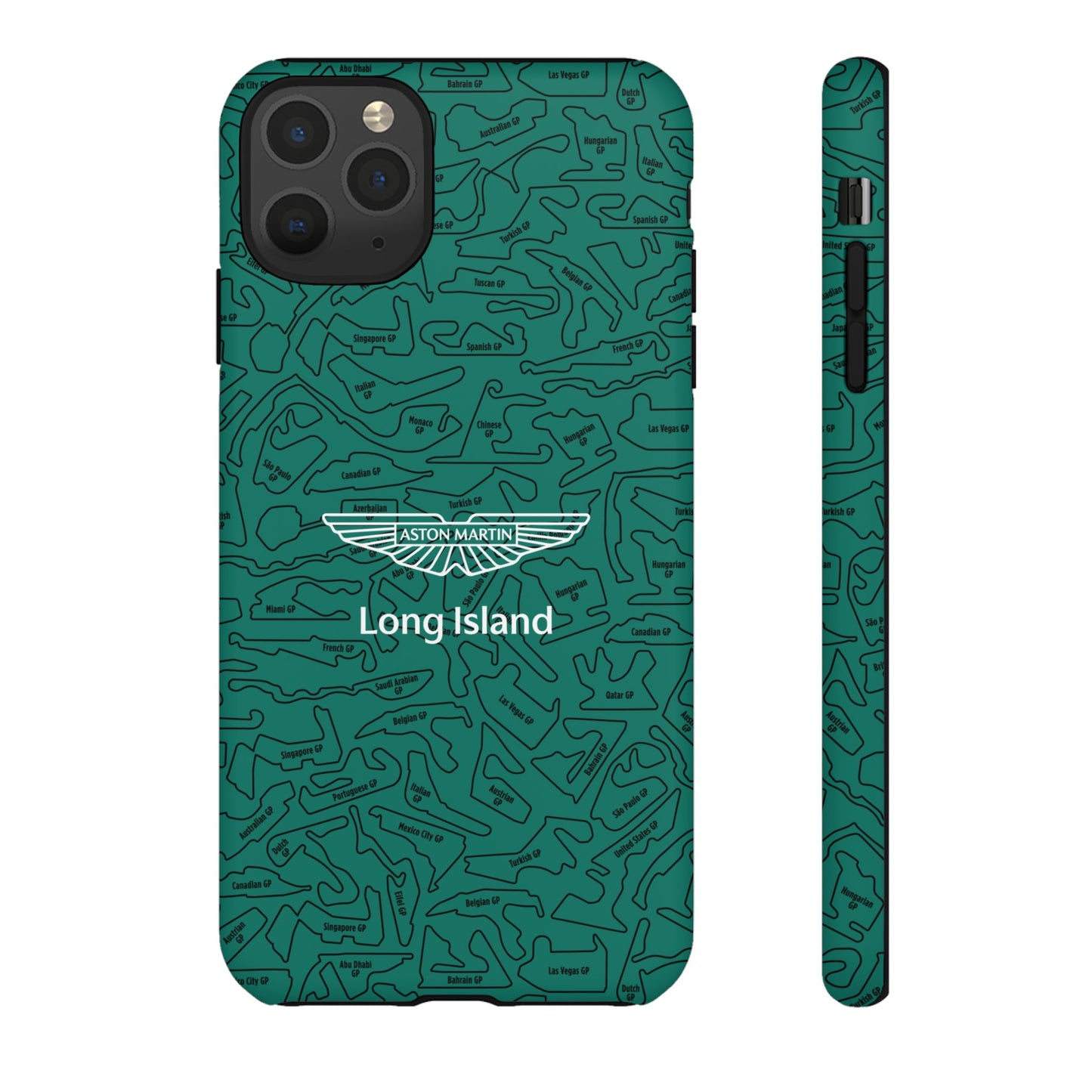 Aston Martin Long Island F1 race Track Inspired Impact-Resistant Phone Case