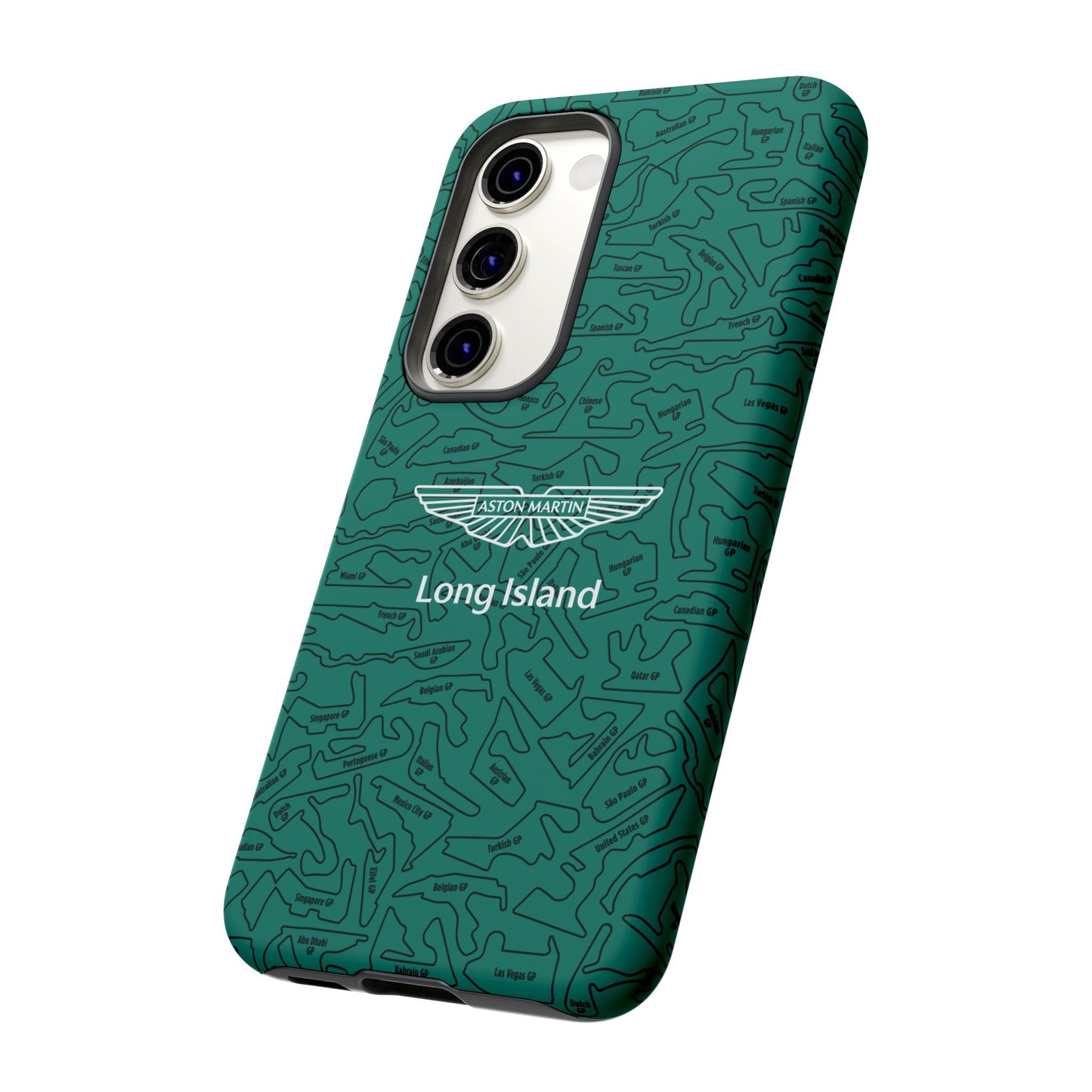 Aston Martin Long Island F1 race Track Inspired Impact-Resistant Phone Case