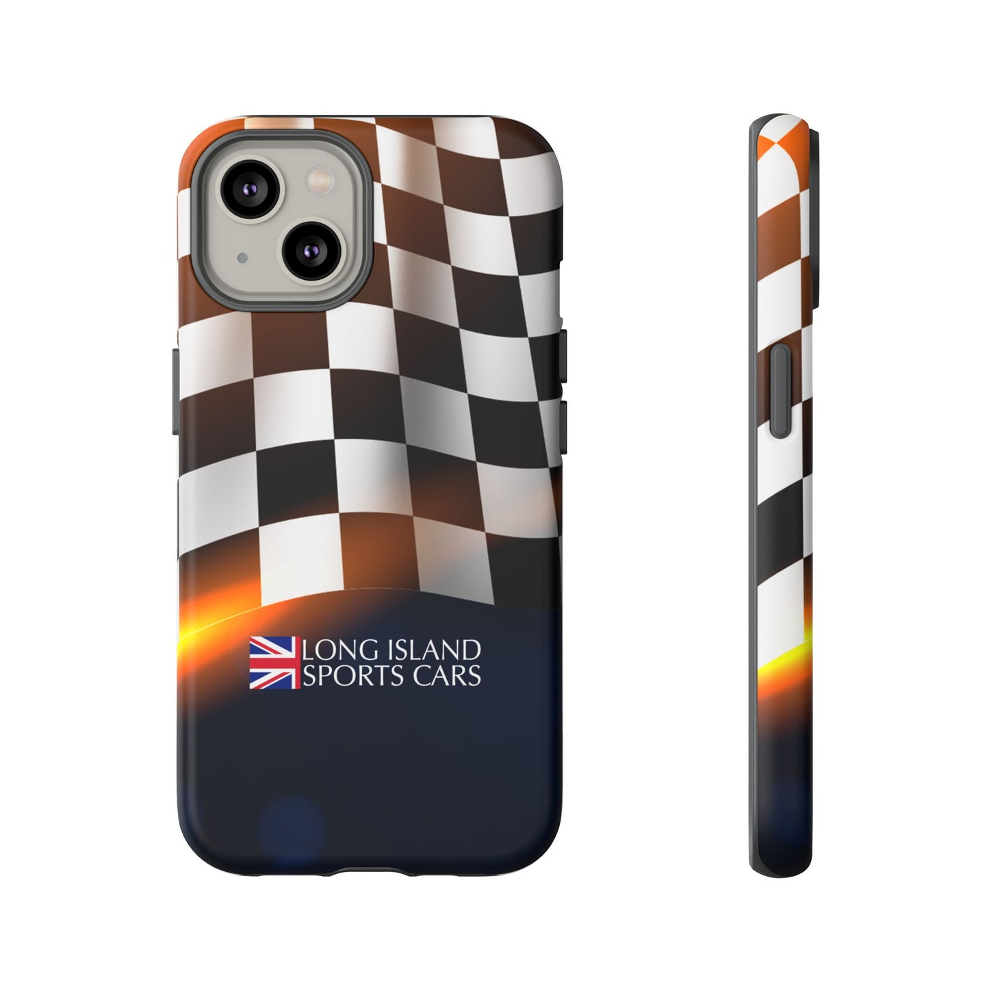 Long Island Sports Cars F1 Checkered Flag Impact-Resistant Phone Case | Durable Protection for Car Enthusiasts