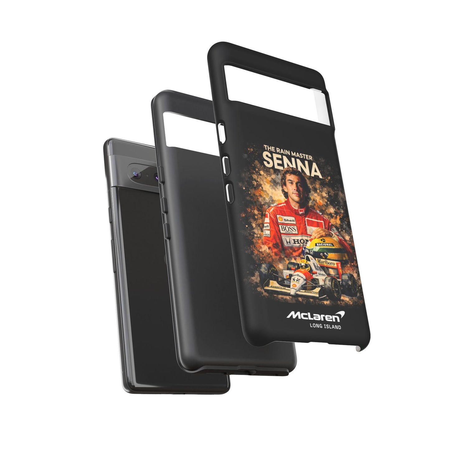 McLaren Long Island “The Rain Master” Ayrton Senna Inspired Impact-Resistant Phone Case | Durable Protection for Car Enthusiasts