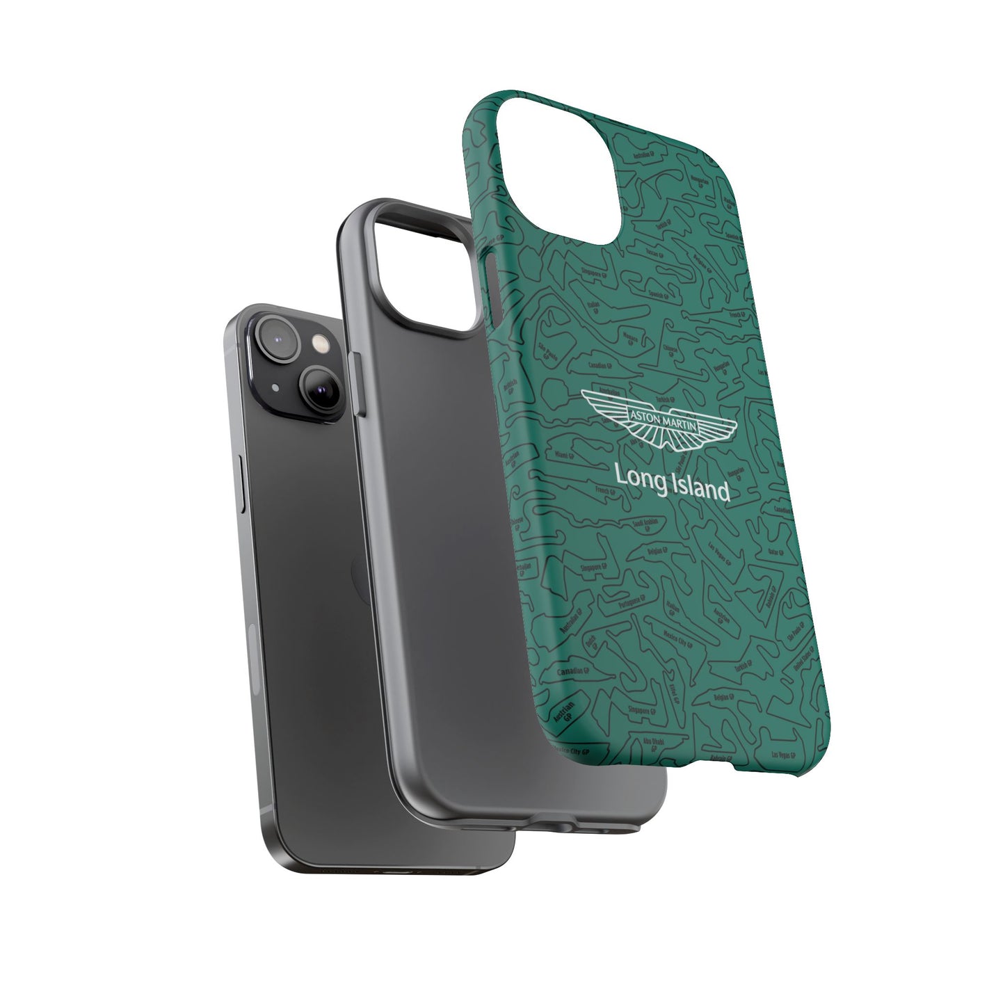 Aston Martin Long Island F1 race Track Inspired Impact-Resistant Phone Case
