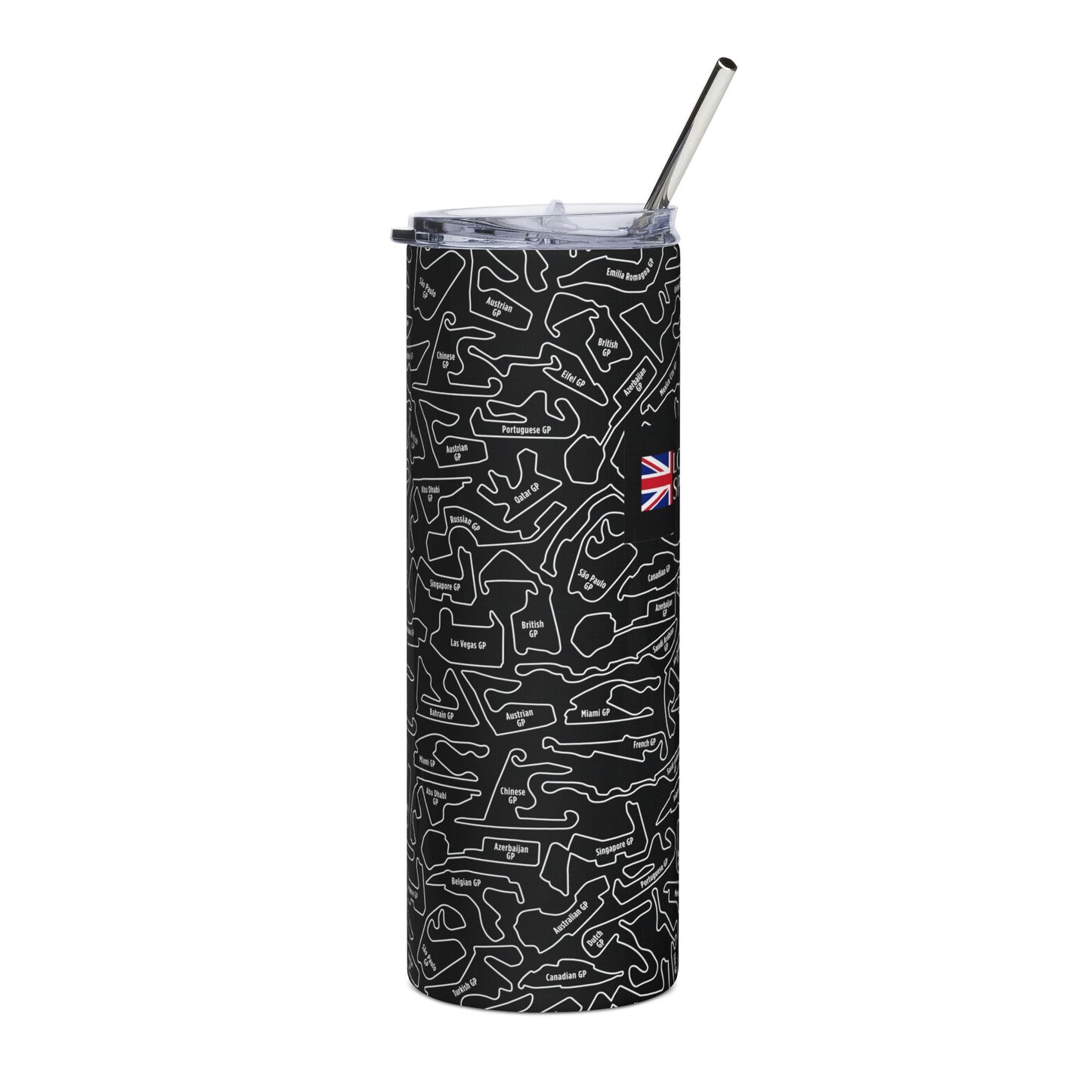 Long Island Sports Cars F1 Race Track Skinny Tumbler with Straw 20oz - Sleek Travel Mug for Car Enthusiasts