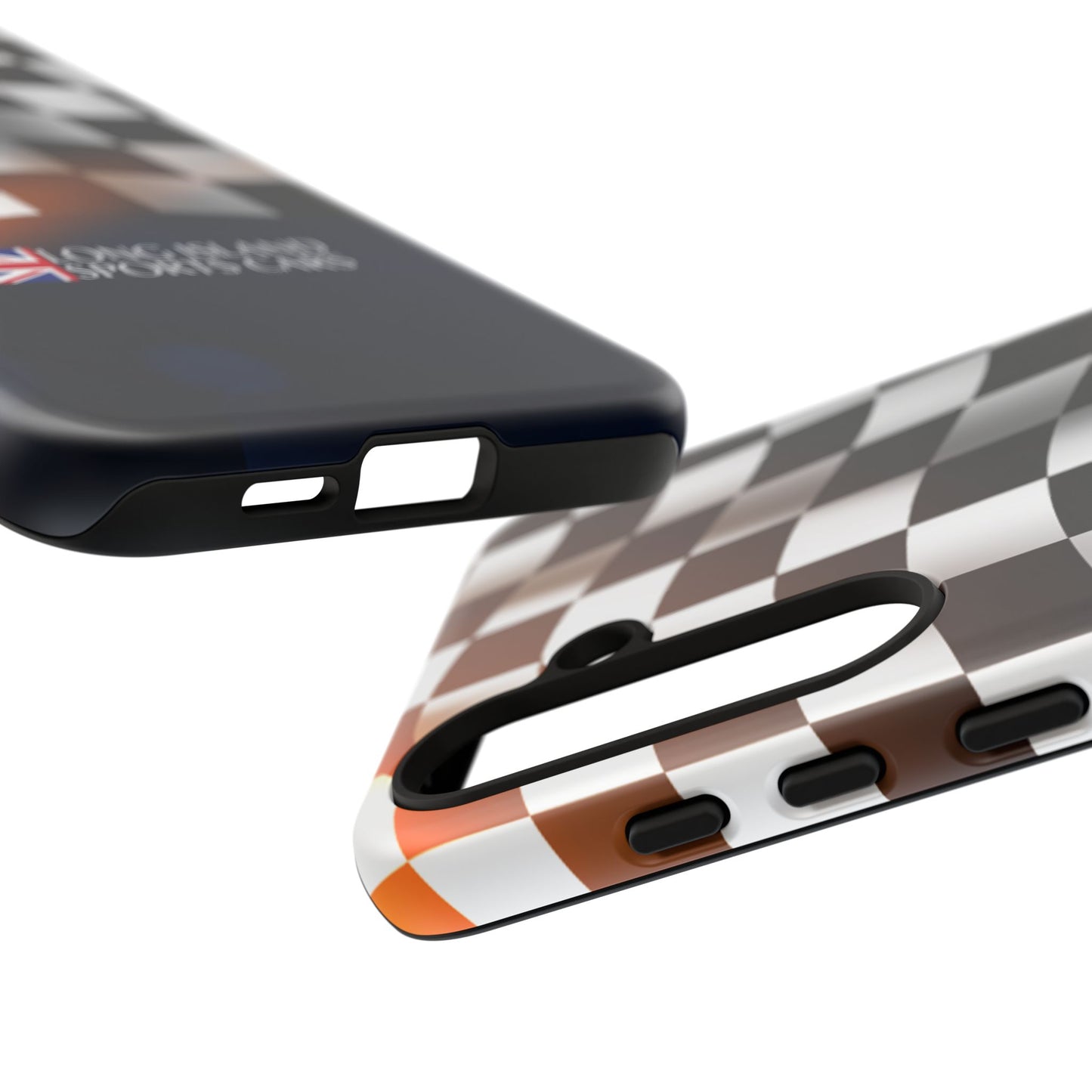Long Island Sports Cars F1 Checkered Flag Impact-Resistant Phone Case | Durable Protection for Car Enthusiasts