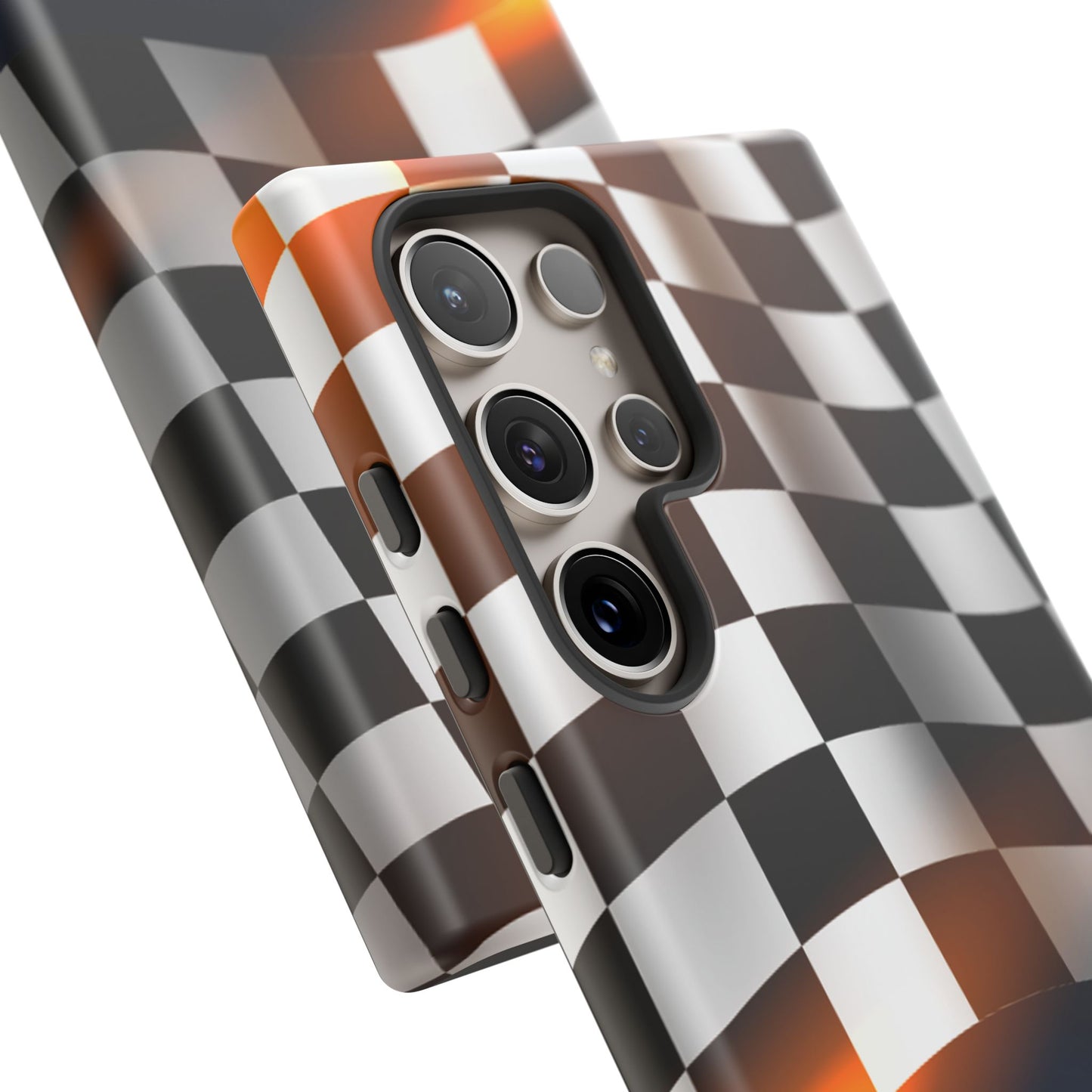McLaren Long Island F1 Checkered Flag Impact-Resistant Phone Case | Durable Protection for Car Enthusiasts