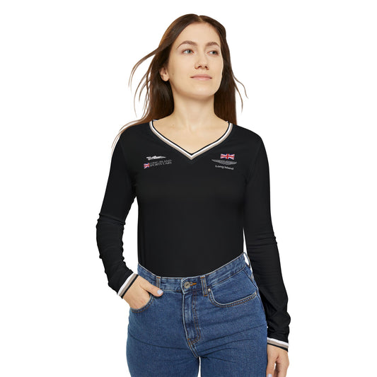 Aston Martin Long Island Long Sleeve V-Neck Shirt Performance Top for Women