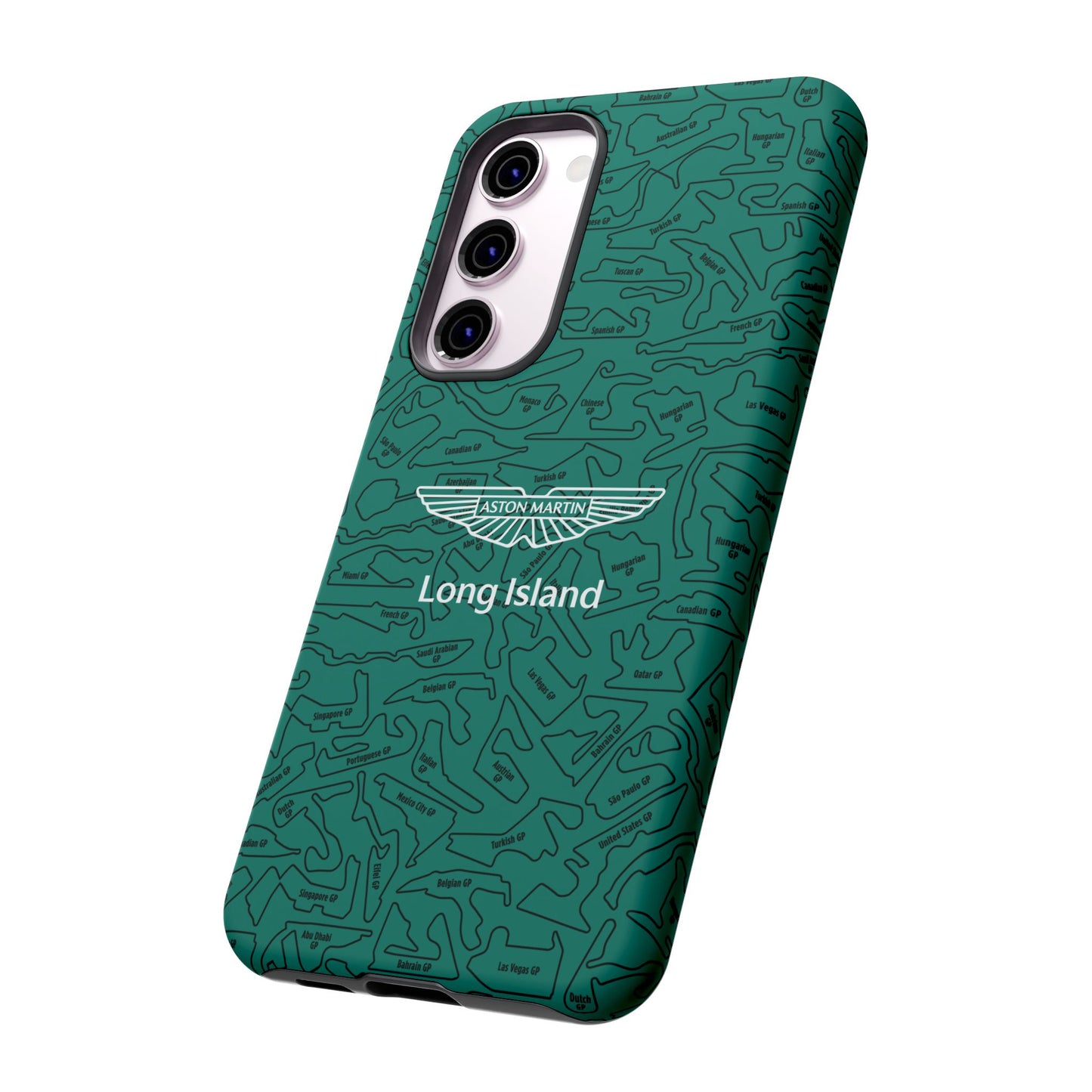 Aston Martin Long Island F1 race Track Inspired Impact-Resistant Phone Case