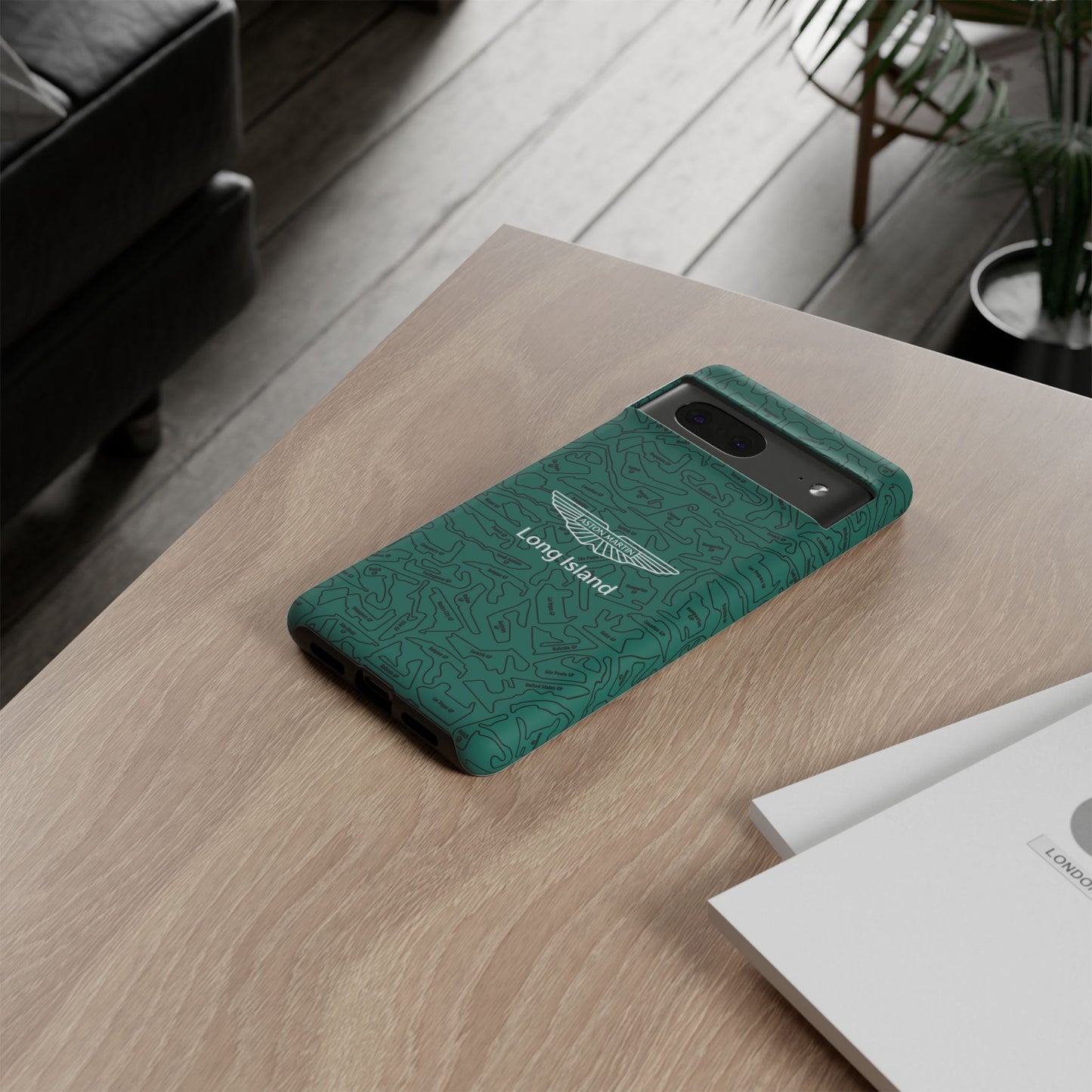 Aston Martin Long Island F1 race Track Inspired Impact-Resistant Phone Case