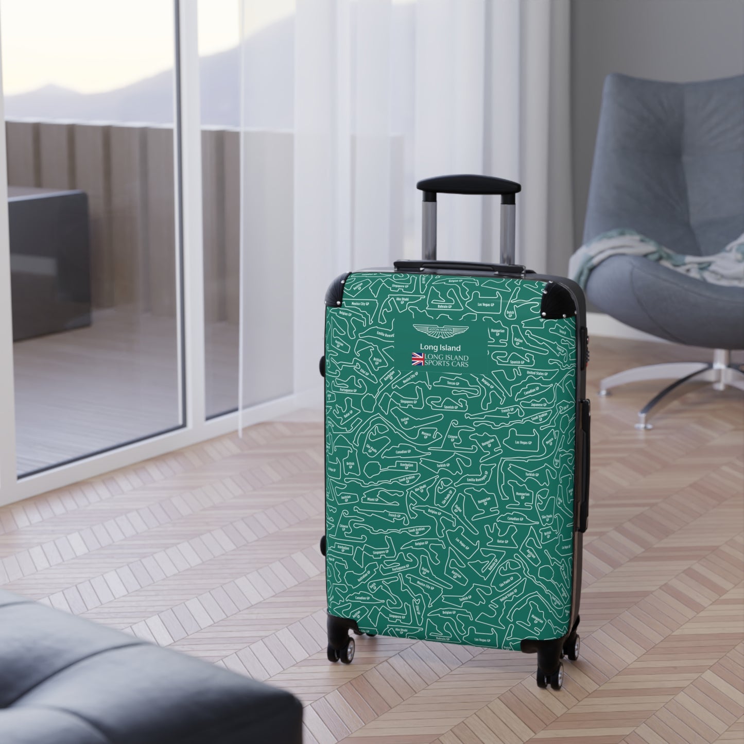 Aston Martin Long Island AM Green F1 Racetrack Suitcase