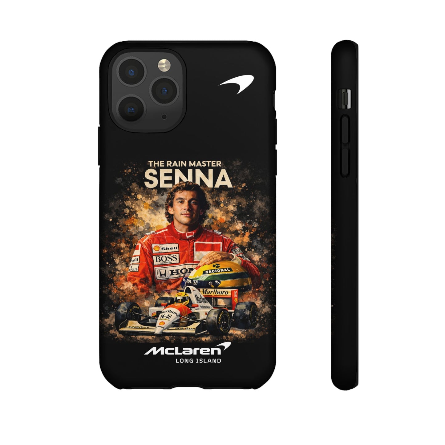 McLaren Long Island “The Rain Master” Ayrton Senna Inspired Impact-Resistant Phone Case | Durable Protection for Car Enthusiasts