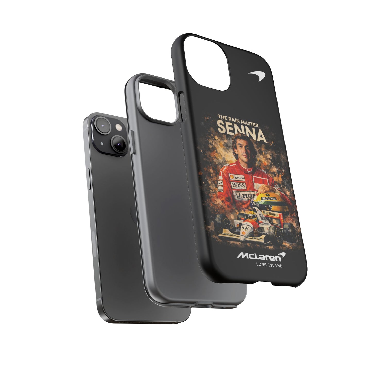McLaren Long Island “The Rain Master” Ayrton Senna Inspired Impact-Resistant Phone Case | Durable Protection for Car Enthusiasts