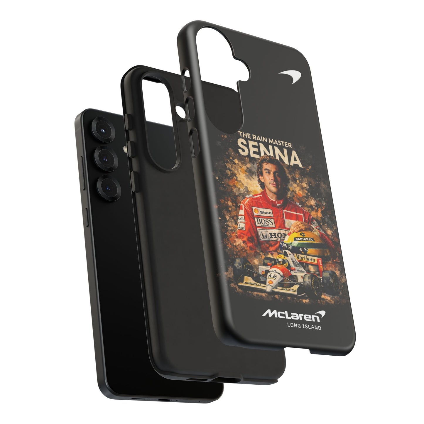 McLaren Long Island “The Rain Master” Ayrton Senna Inspired Impact-Resistant Phone Case | Durable Protection for Car Enthusiasts