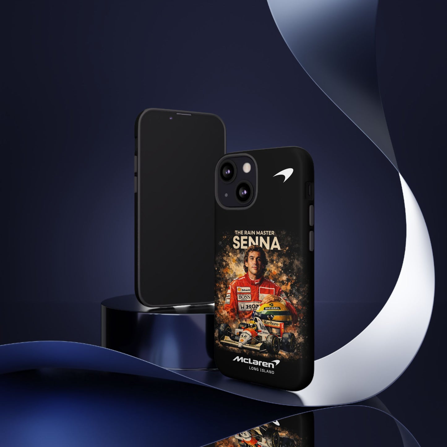 McLaren Long Island “The Rain Master” Ayrton Senna Inspired Impact-Resistant Phone Case | Durable Protection for Car Enthusiasts