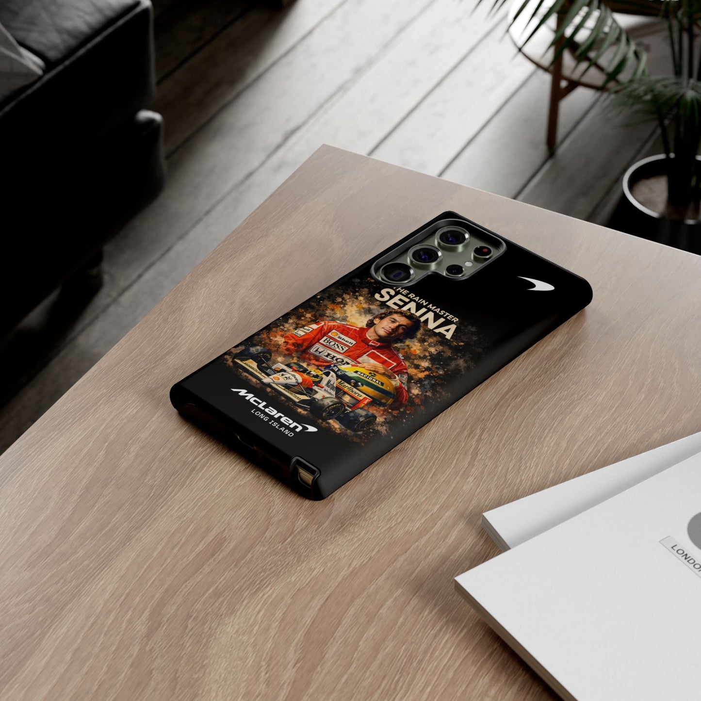 McLaren Long Island “The Rain Master” Ayrton Senna Inspired Impact-Resistant Phone Case | Durable Protection for Car Enthusiasts