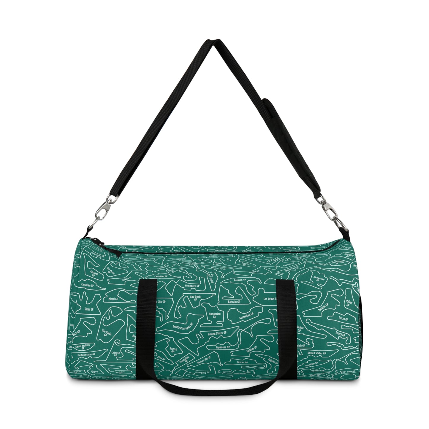 Aston Martin Long Island F1 Racetrack Vibrant AM Green Travel Duffel Bag