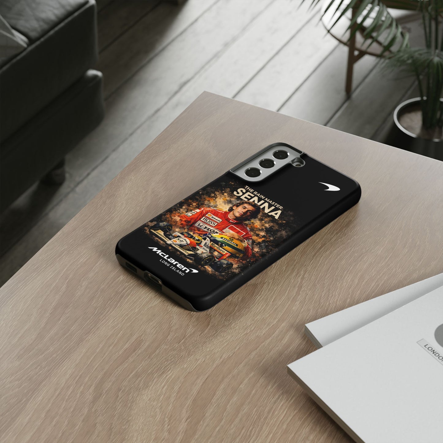 McLaren Long Island “The Rain Master” Ayrton Senna Inspired Impact-Resistant Phone Case | Durable Protection for Car Enthusiasts