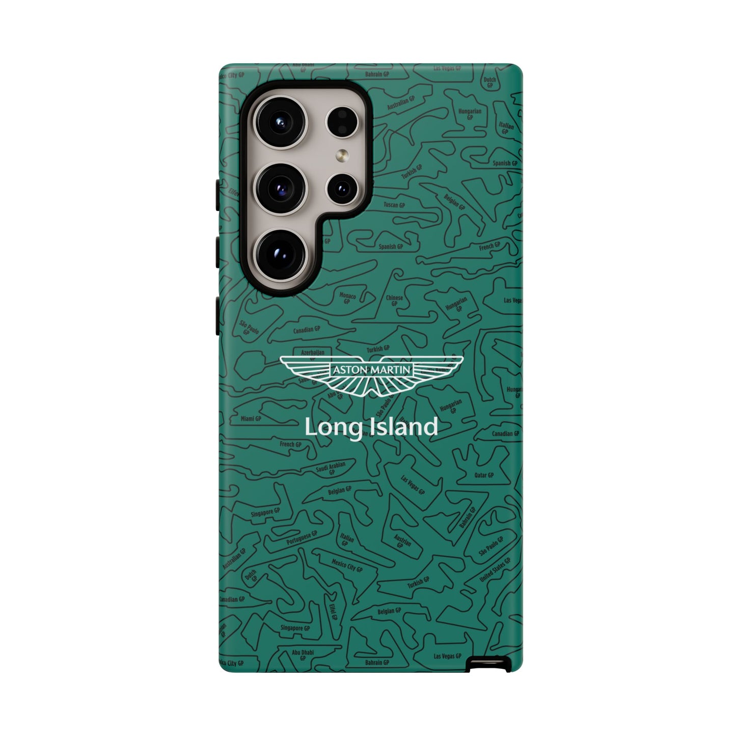 Aston Martin Long Island F1 race Track Inspired Impact-Resistant Phone Case