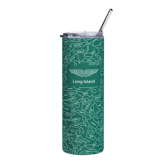 Aston Martin Long Island F1 Race Track W Skinny Tumbler with Straw 20oz - Sleek Travel Mug for Car Enthusiasts
