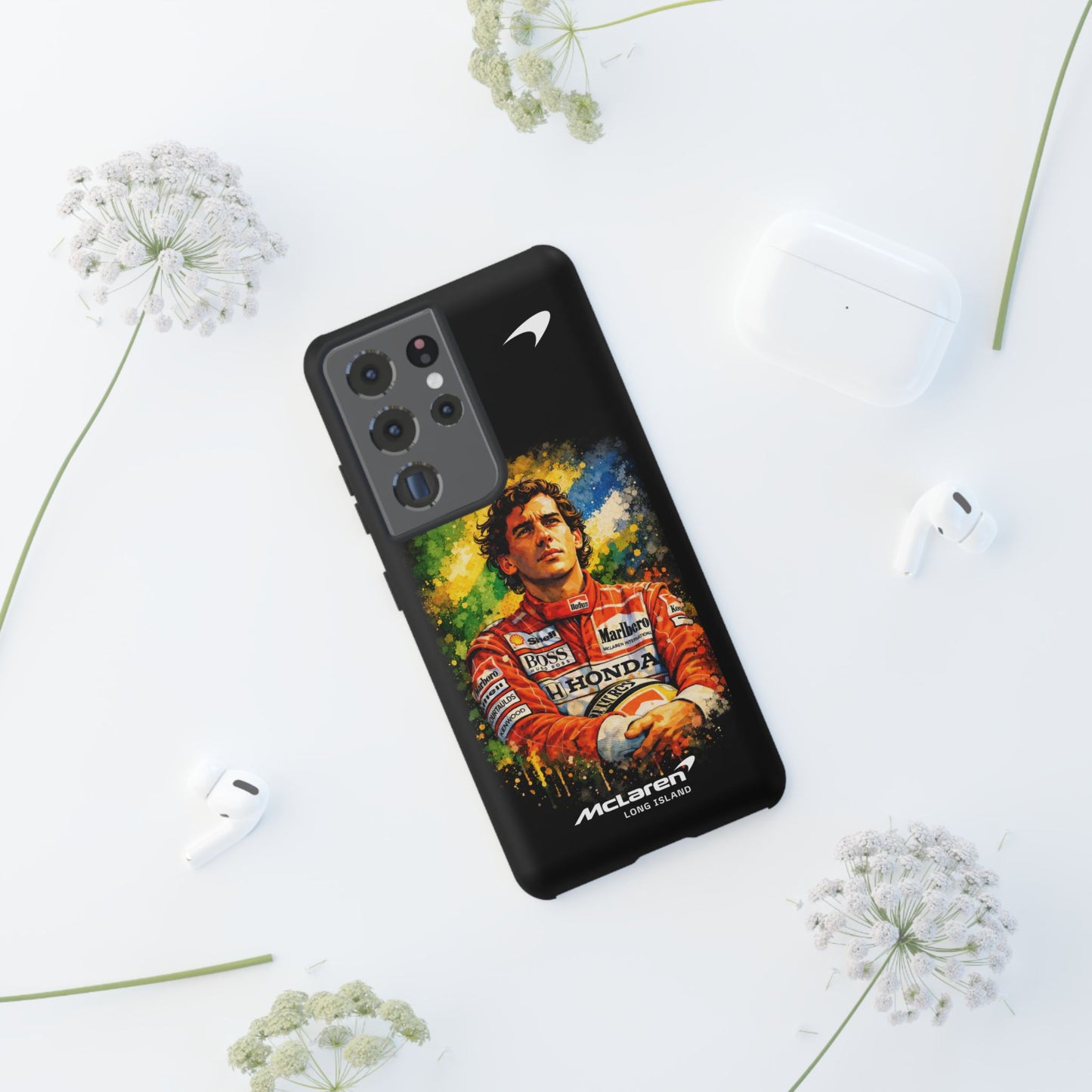 McLaren Long Island "Always Senna" Ayrton Senna Inspired Impact-Resistant Phone Case | Durable Protection for Car Enthusiasts