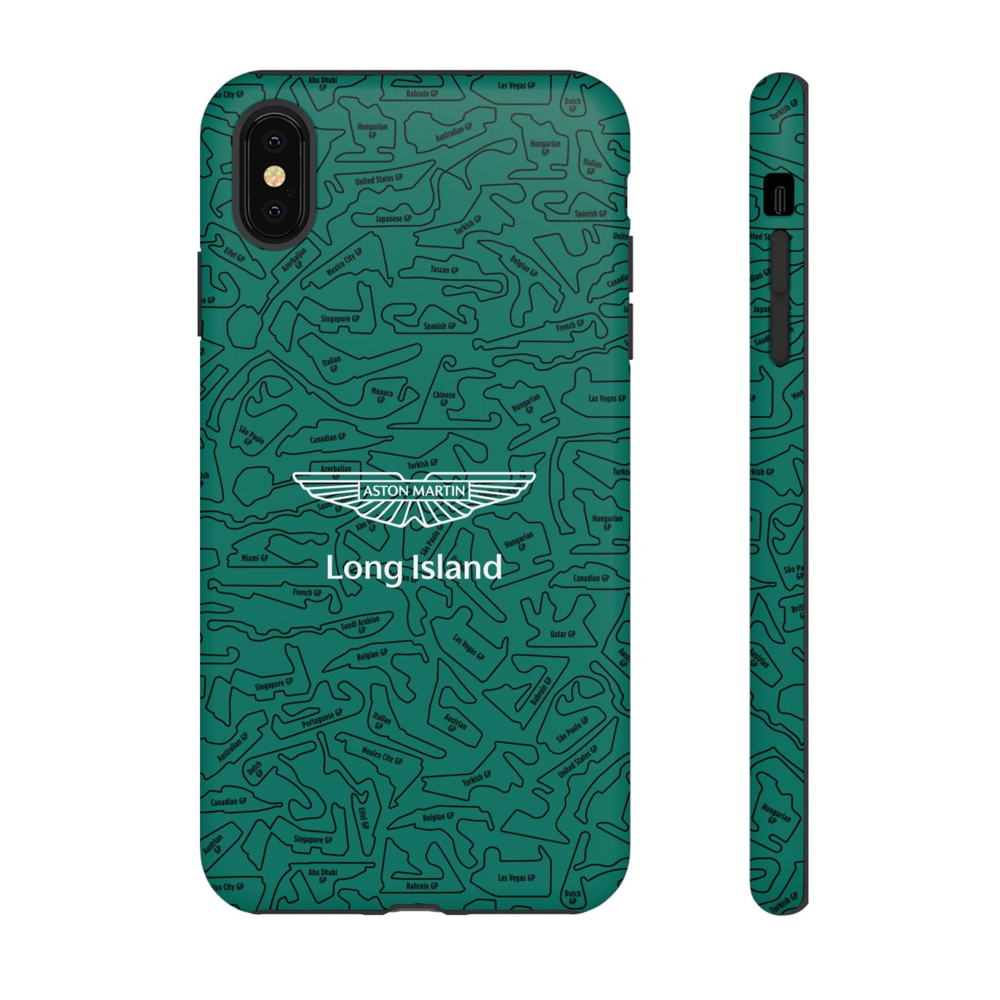Aston Martin Long Island F1 race Track Inspired Impact-Resistant Phone Case