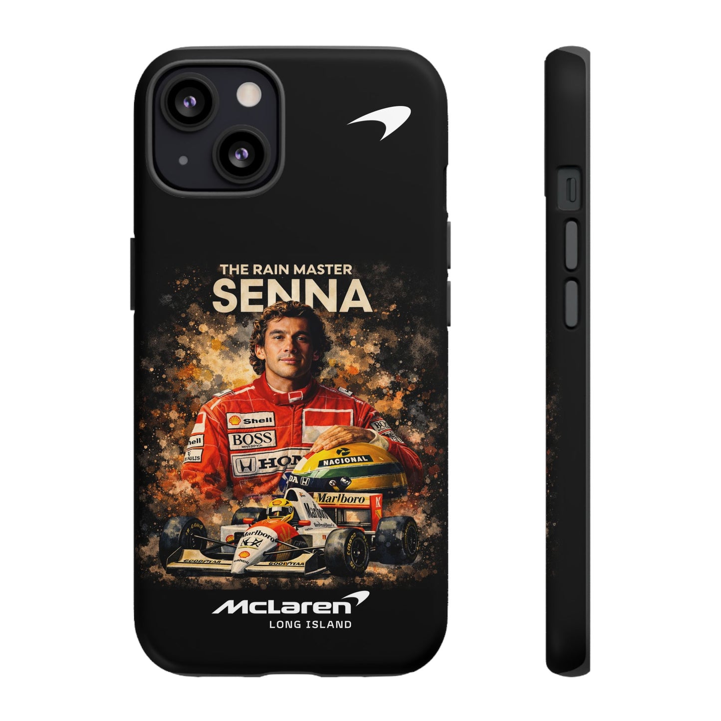 McLaren Long Island “The Rain Master” Ayrton Senna Inspired Impact-Resistant Phone Case | Durable Protection for Car Enthusiasts