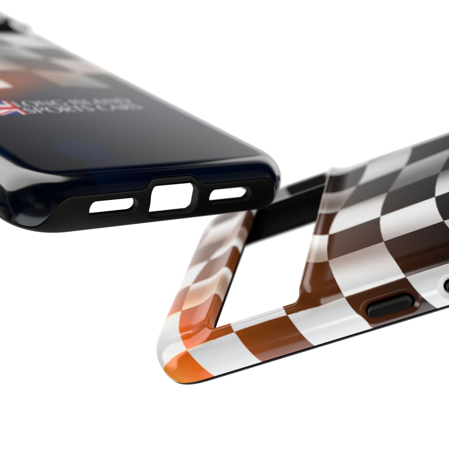 Long Island Sports Cars F1 Checkered Flag Impact-Resistant Phone Case | Durable Protection for Car Enthusiasts