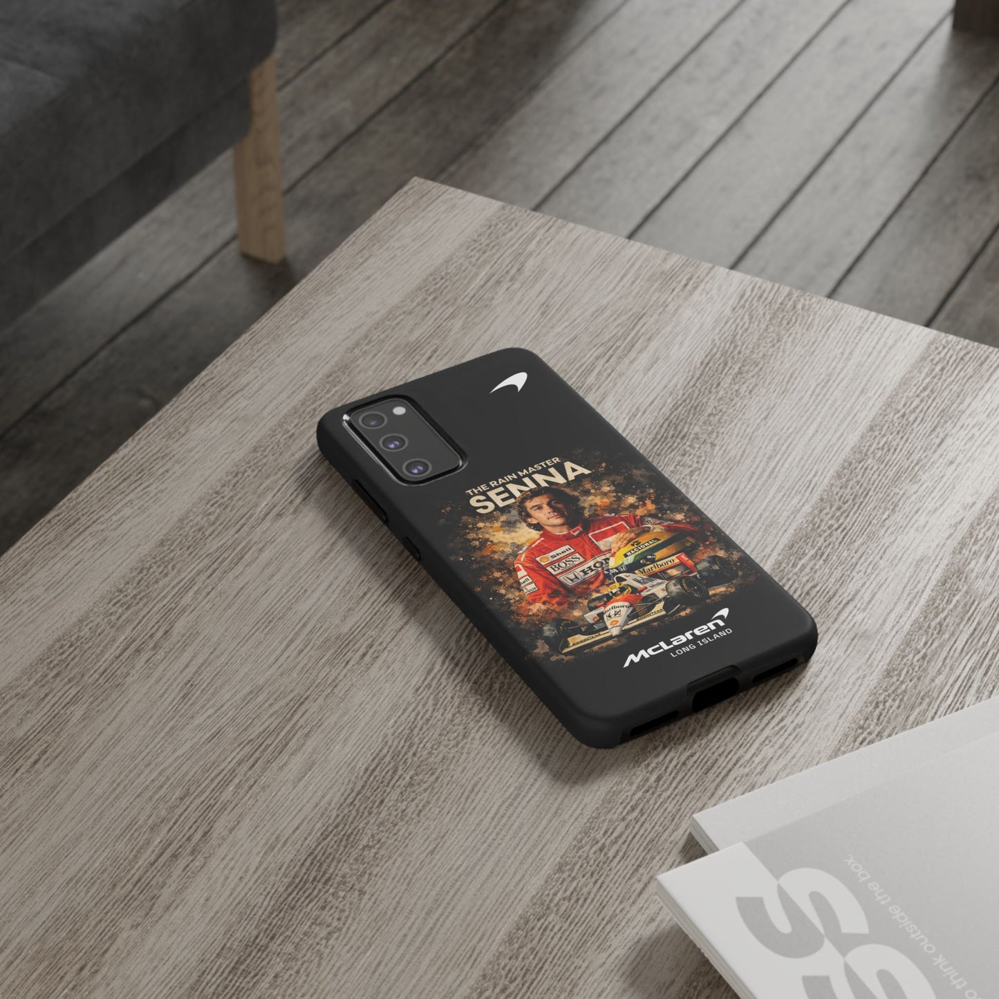 McLaren Long Island “The Rain Master” Ayrton Senna Inspired Impact-Resistant Phone Case | Durable Protection for Car Enthusiasts