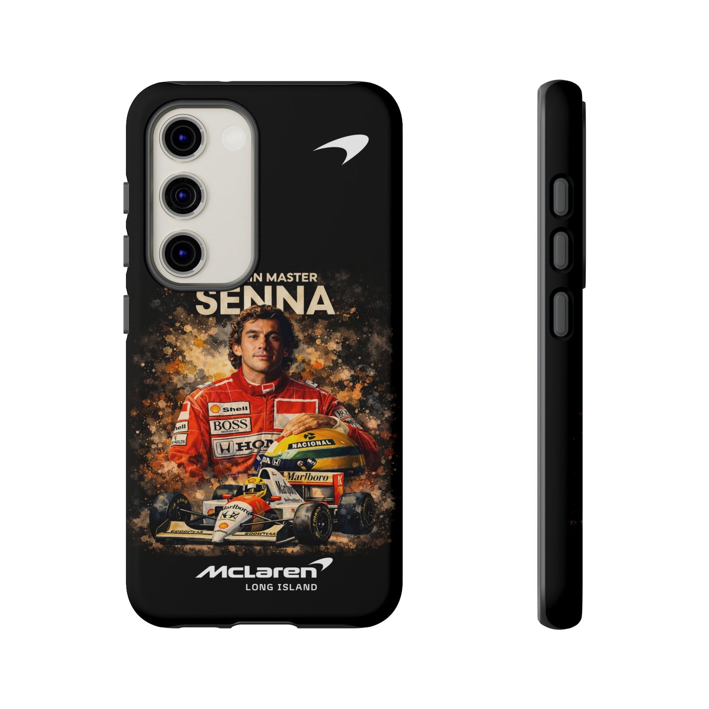 McLaren Long Island “The Rain Master” Ayrton Senna Inspired Impact-Resistant Phone Case | Durable Protection for Car Enthusiasts