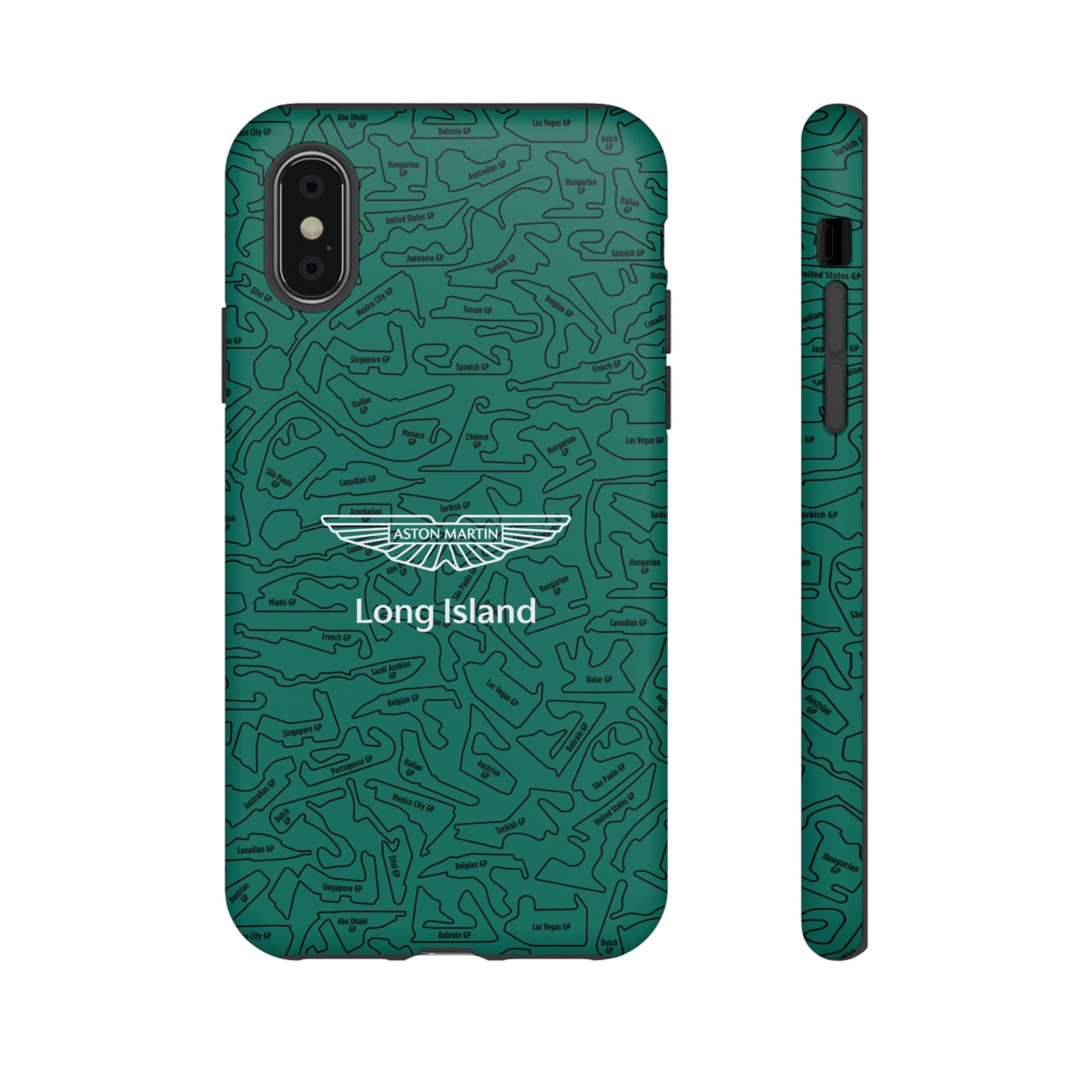 Aston Martin Long Island F1 race Track Inspired Impact-Resistant Phone Case