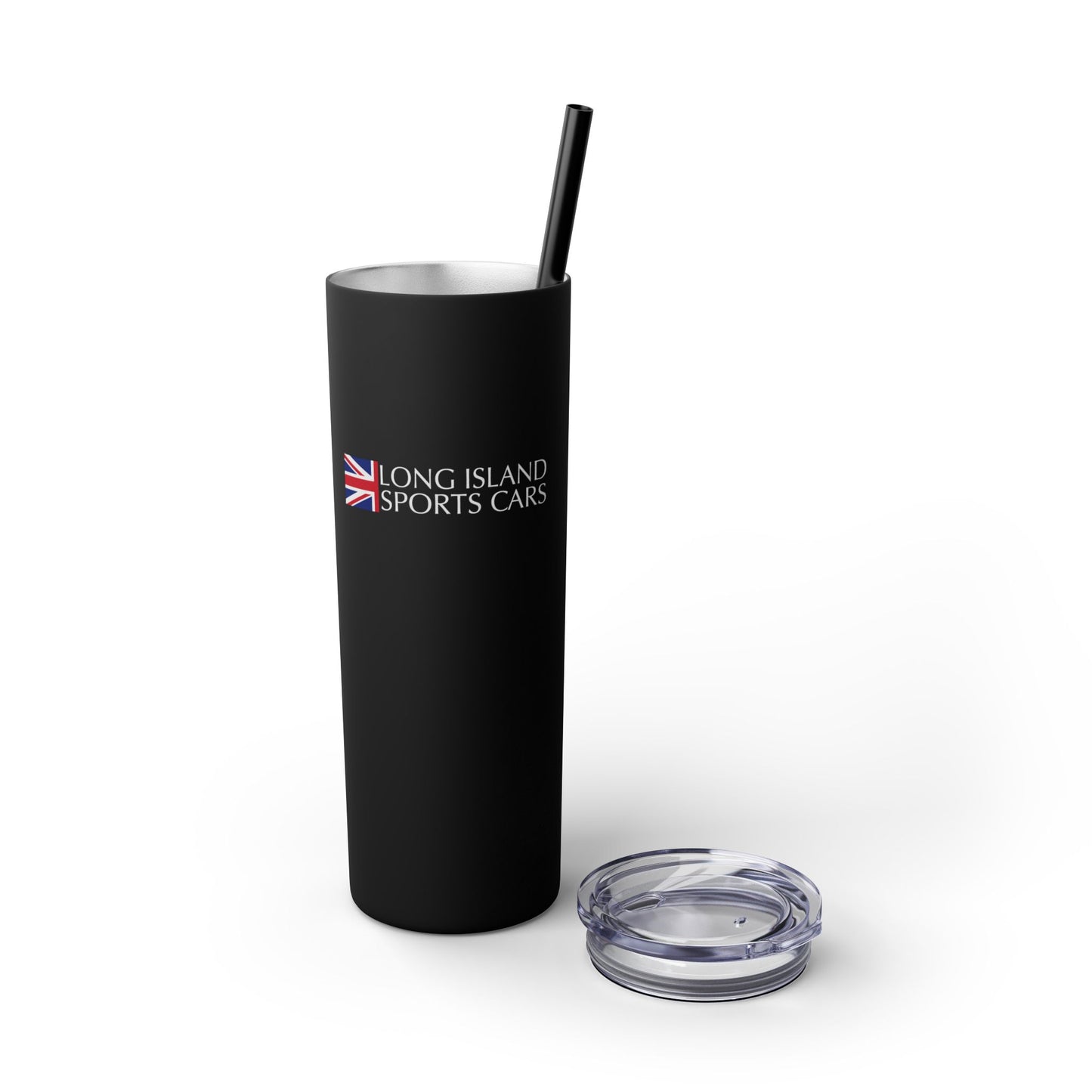 Long Island Sports Cars 20oz Skinny Tumbler with Straw - Sleek Travel Mug for Car Enthusiasts