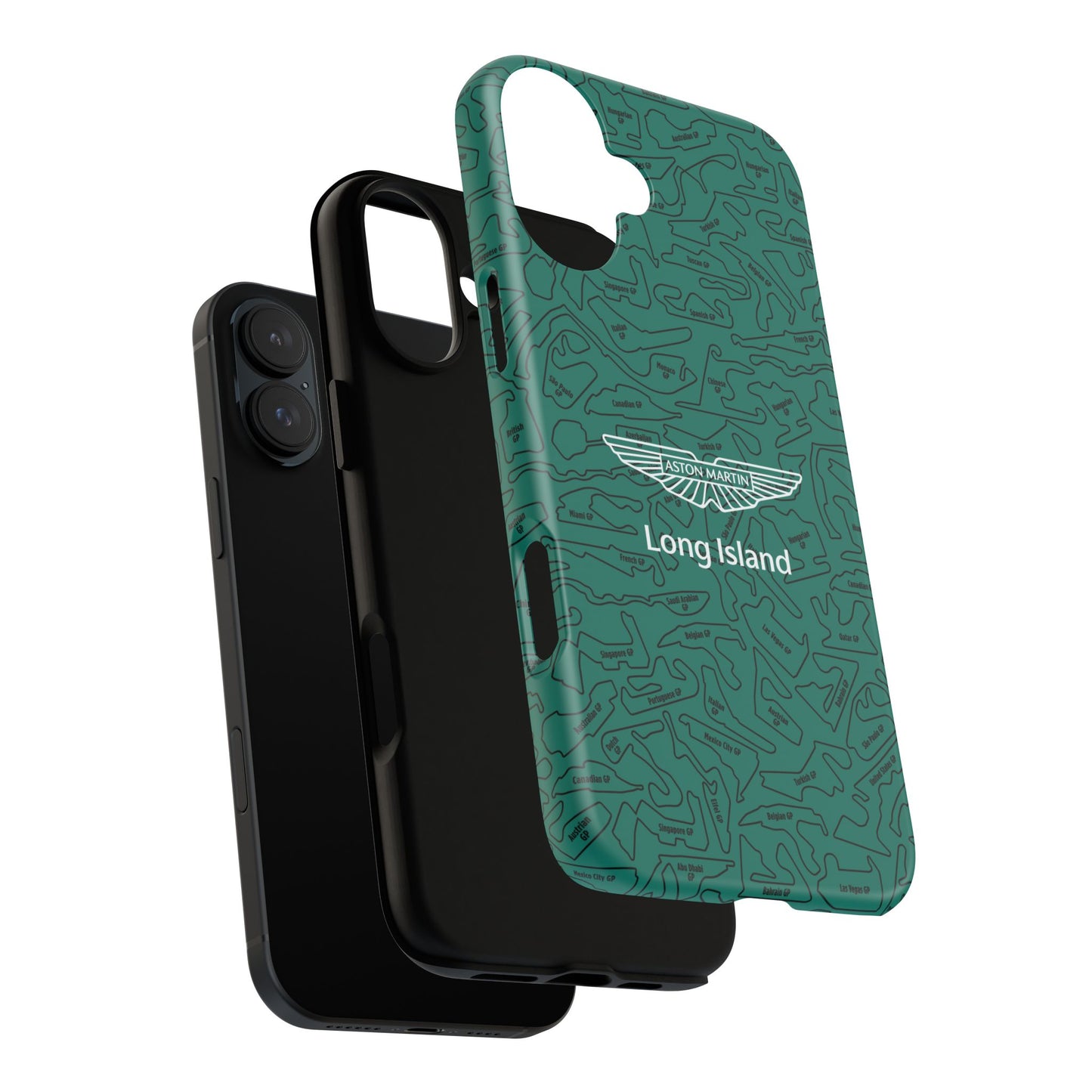 Aston Martin Long Island F1 race Track Inspired Impact-Resistant Phone Case