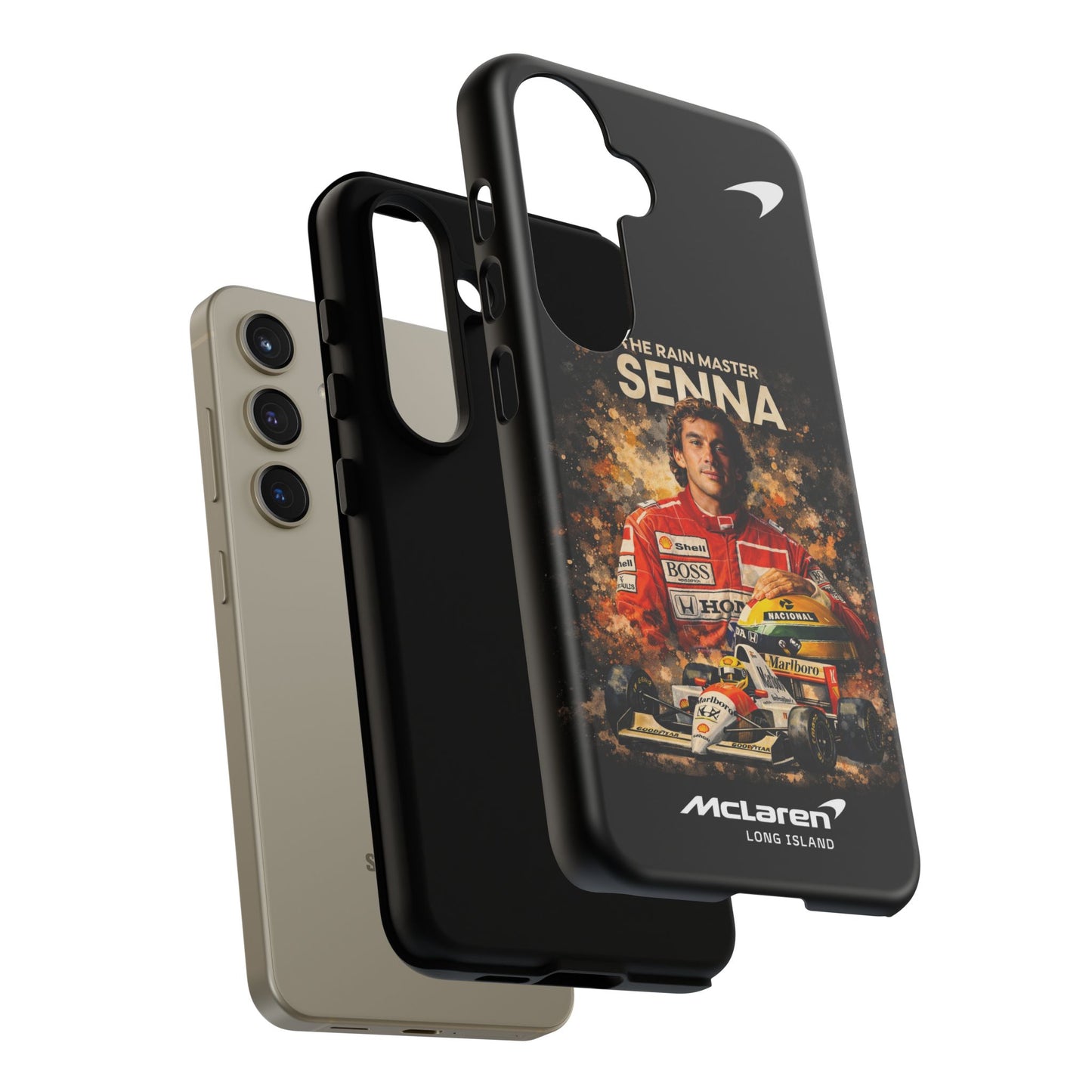 McLaren Long Island “The Rain Master” Ayrton Senna Inspired Impact-Resistant Phone Case | Durable Protection for Car Enthusiasts